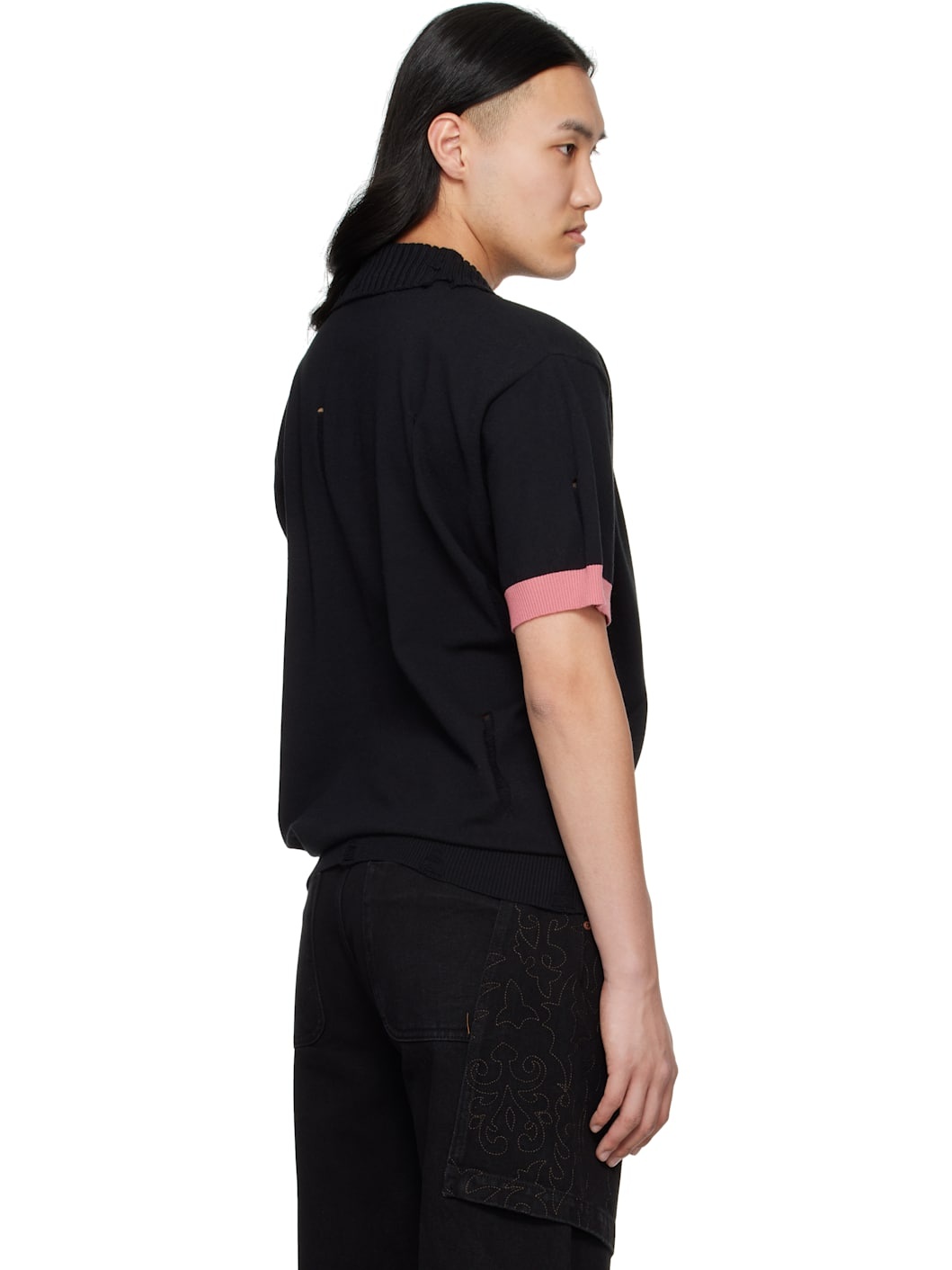 Black Damaged Polo - 3