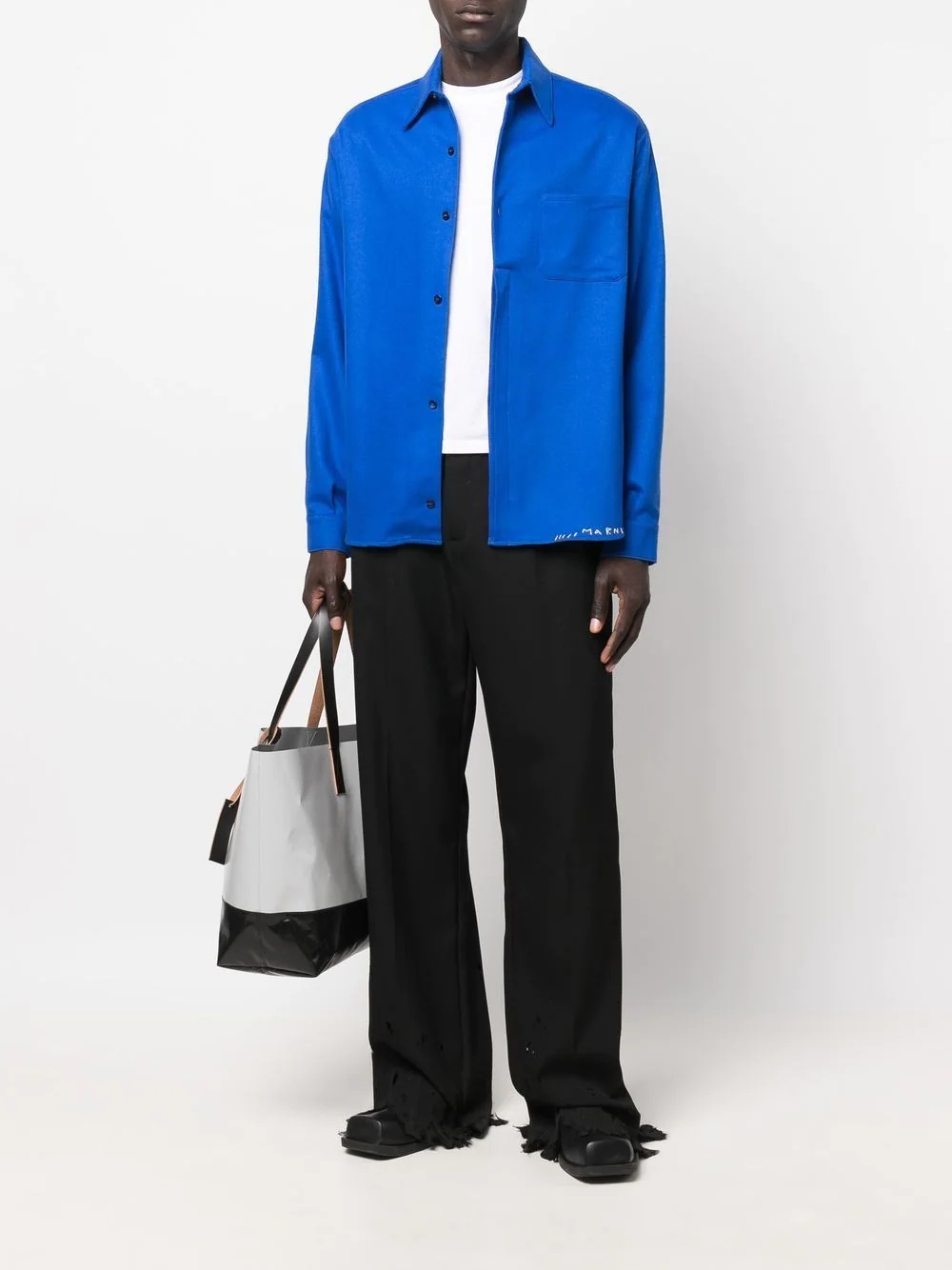 distressed straight-leg cut trousers - 2