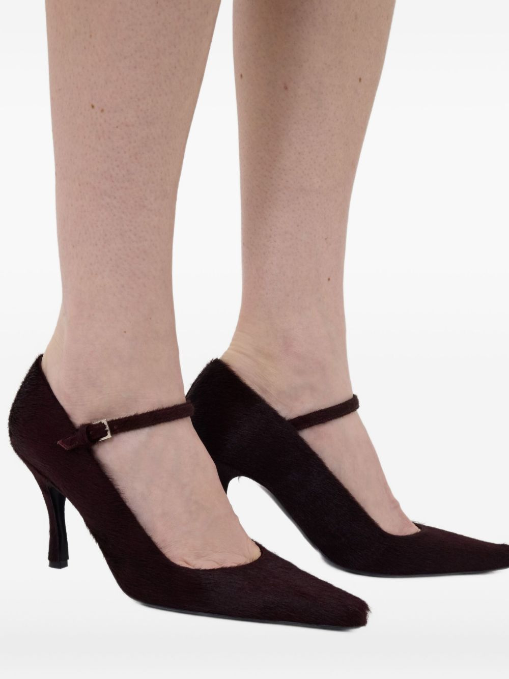 85mm Kabel pony-effect leather pumps - 3
