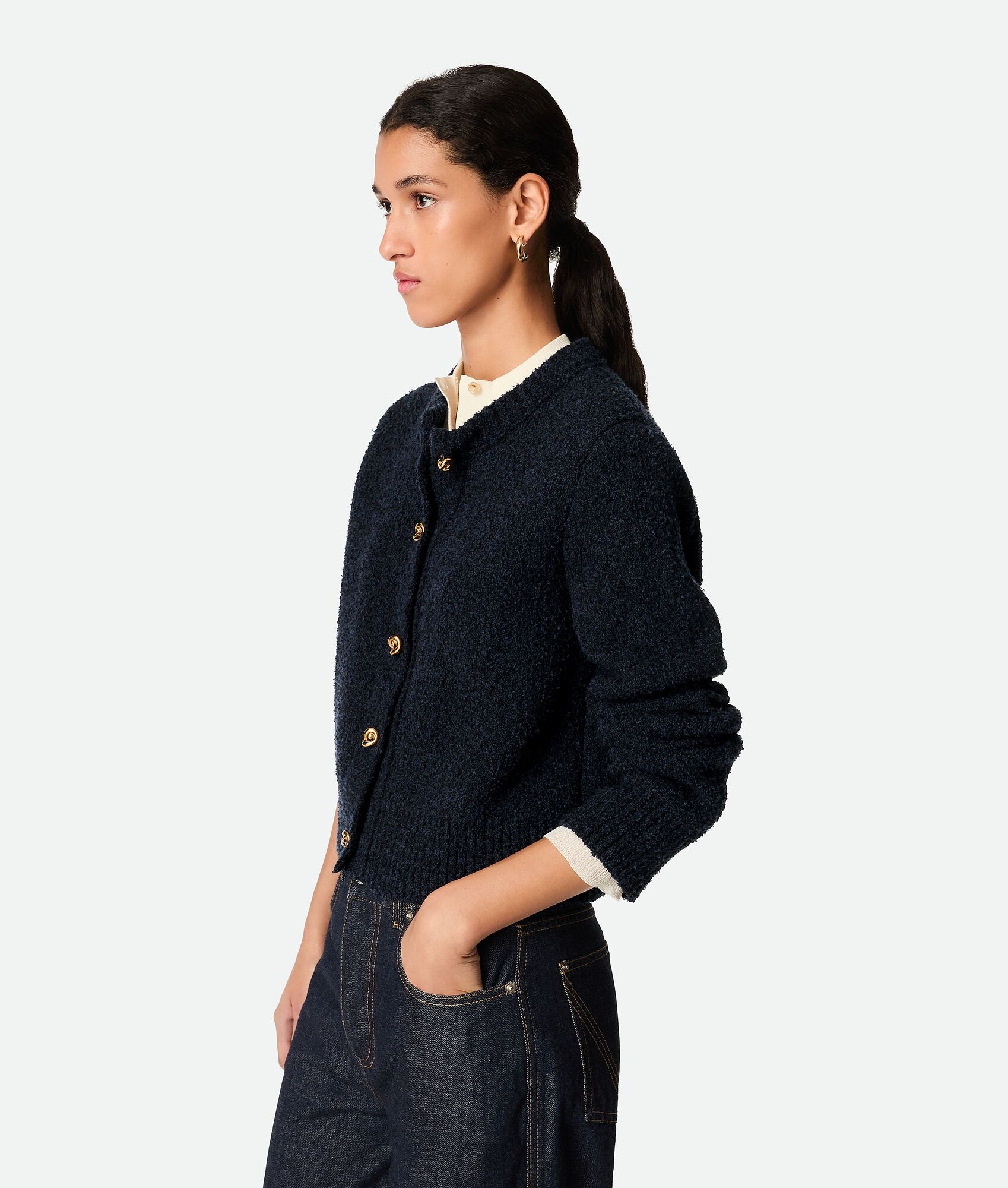 Wool Boucle Cardigan - 2