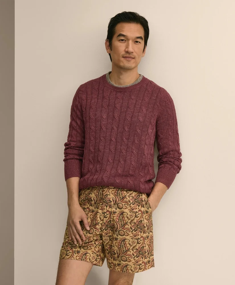 Linen Cable Knit Sweater - 1