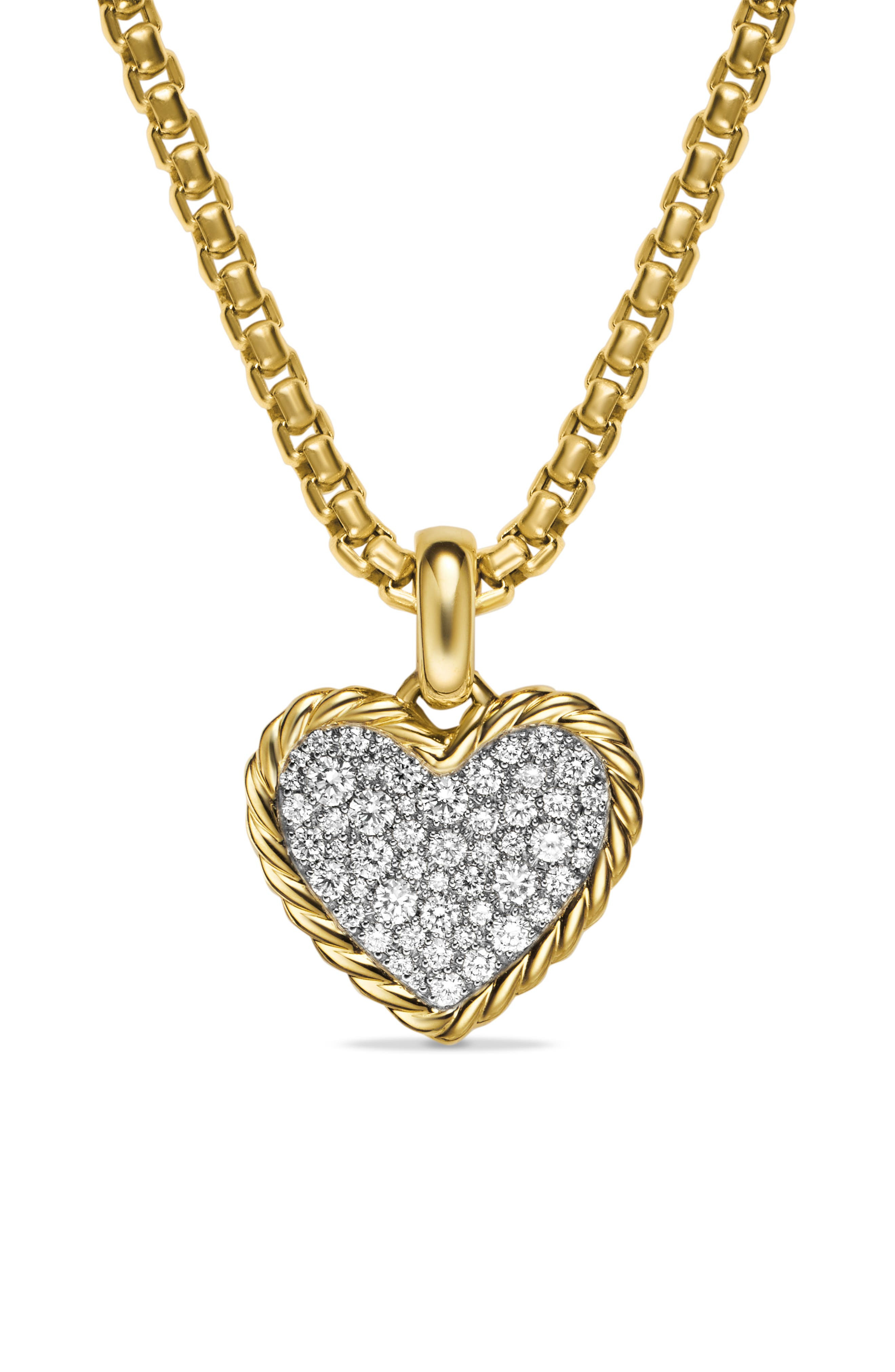 David Yurman Pavé Diamond Heart Enhancer in 18K Gold at Nordstrom - 1
