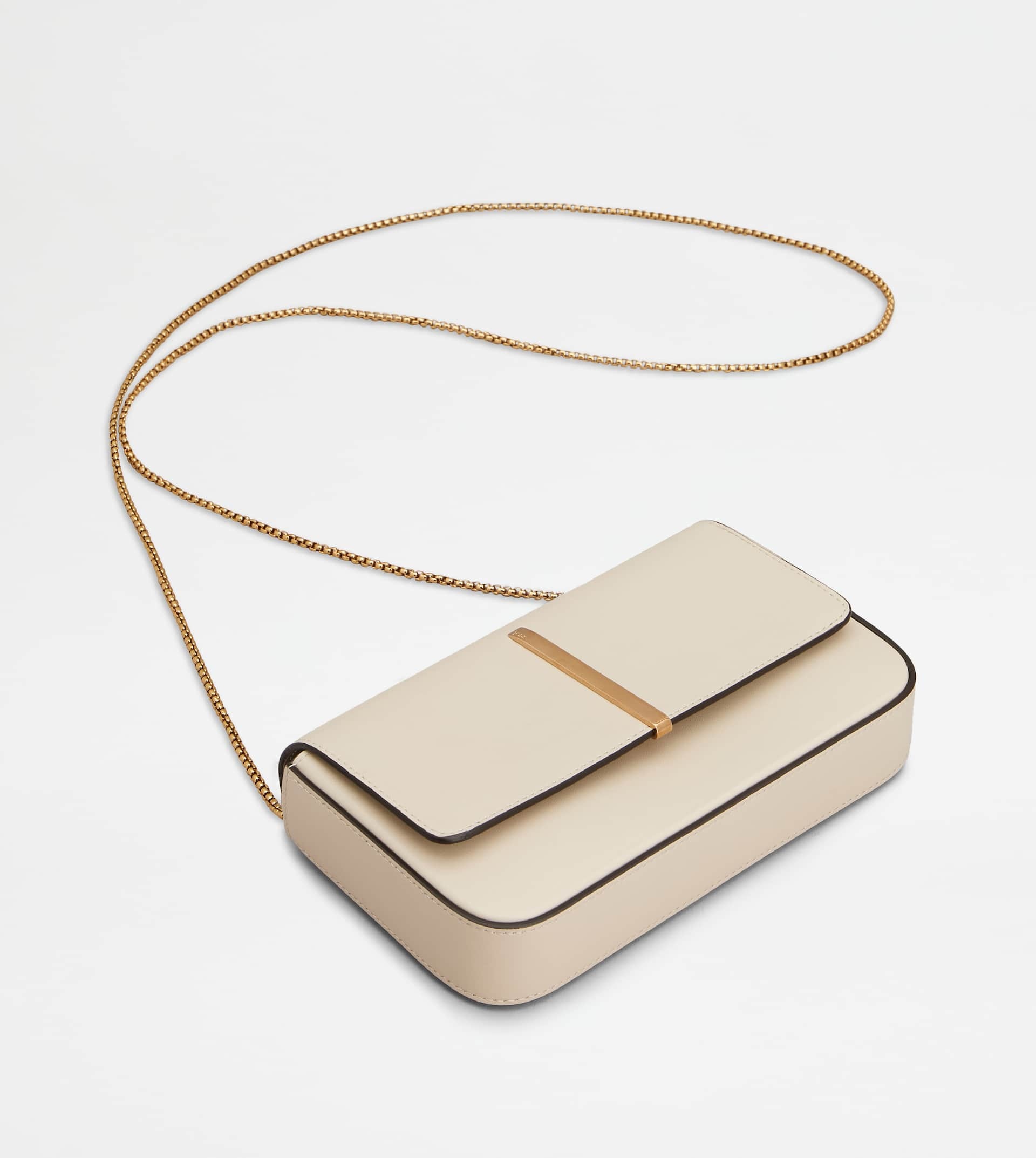 FLAP MINI BAG IN LEATHER - OFF WHITE - 4