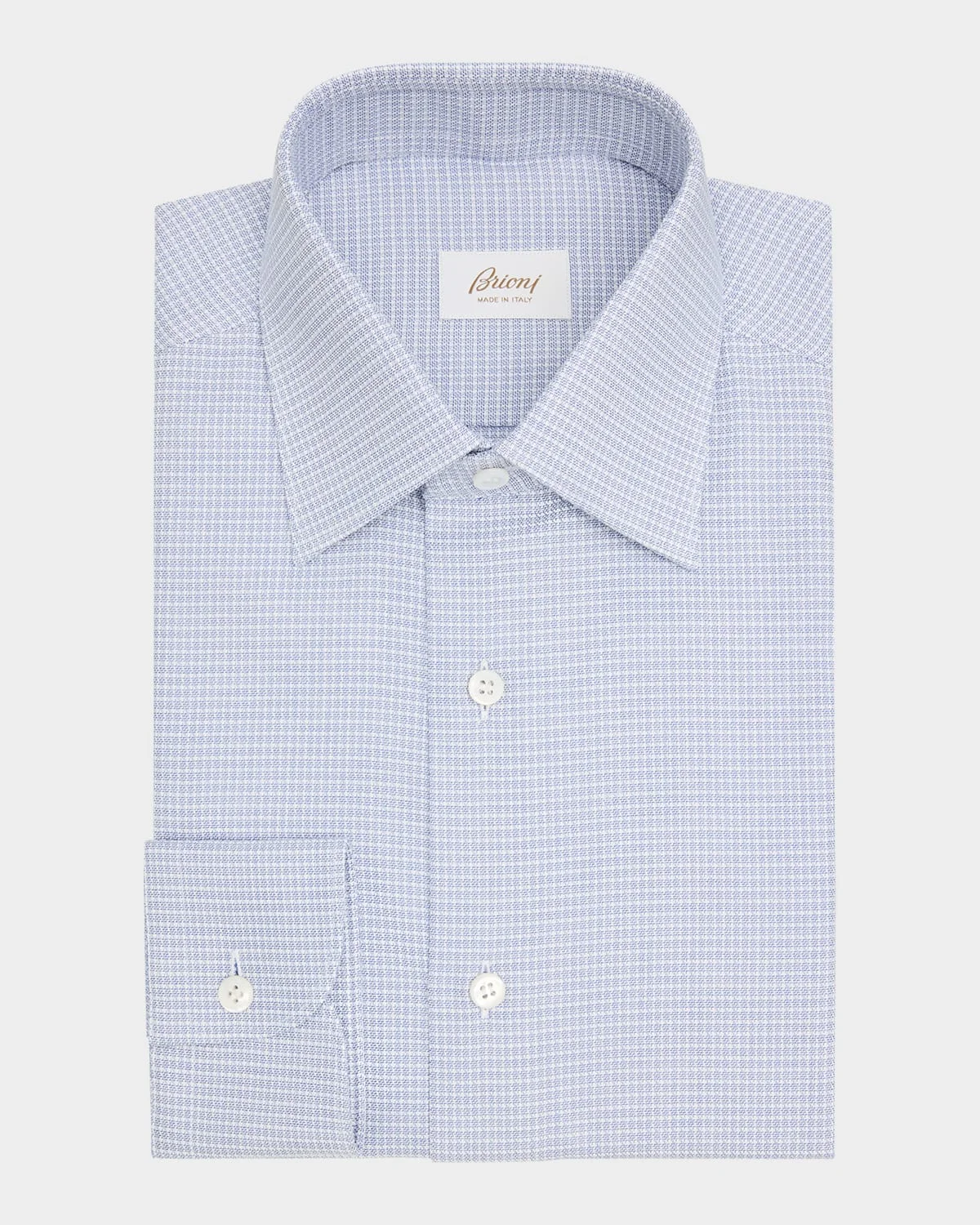 Men's Cotton Textured-Check Point Collar Dress Shirt - 1