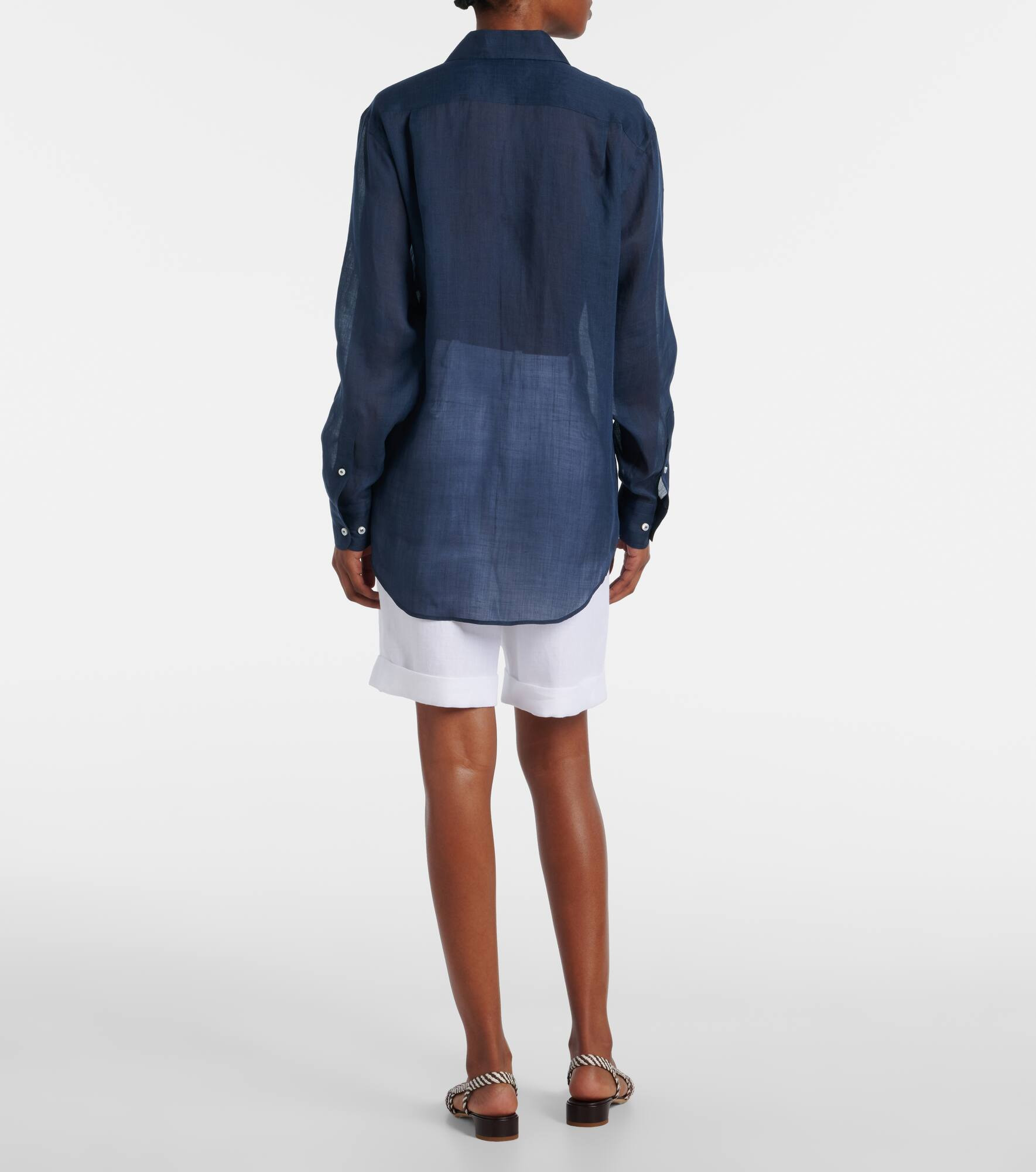 Semi-sheer ramie shirt - 3