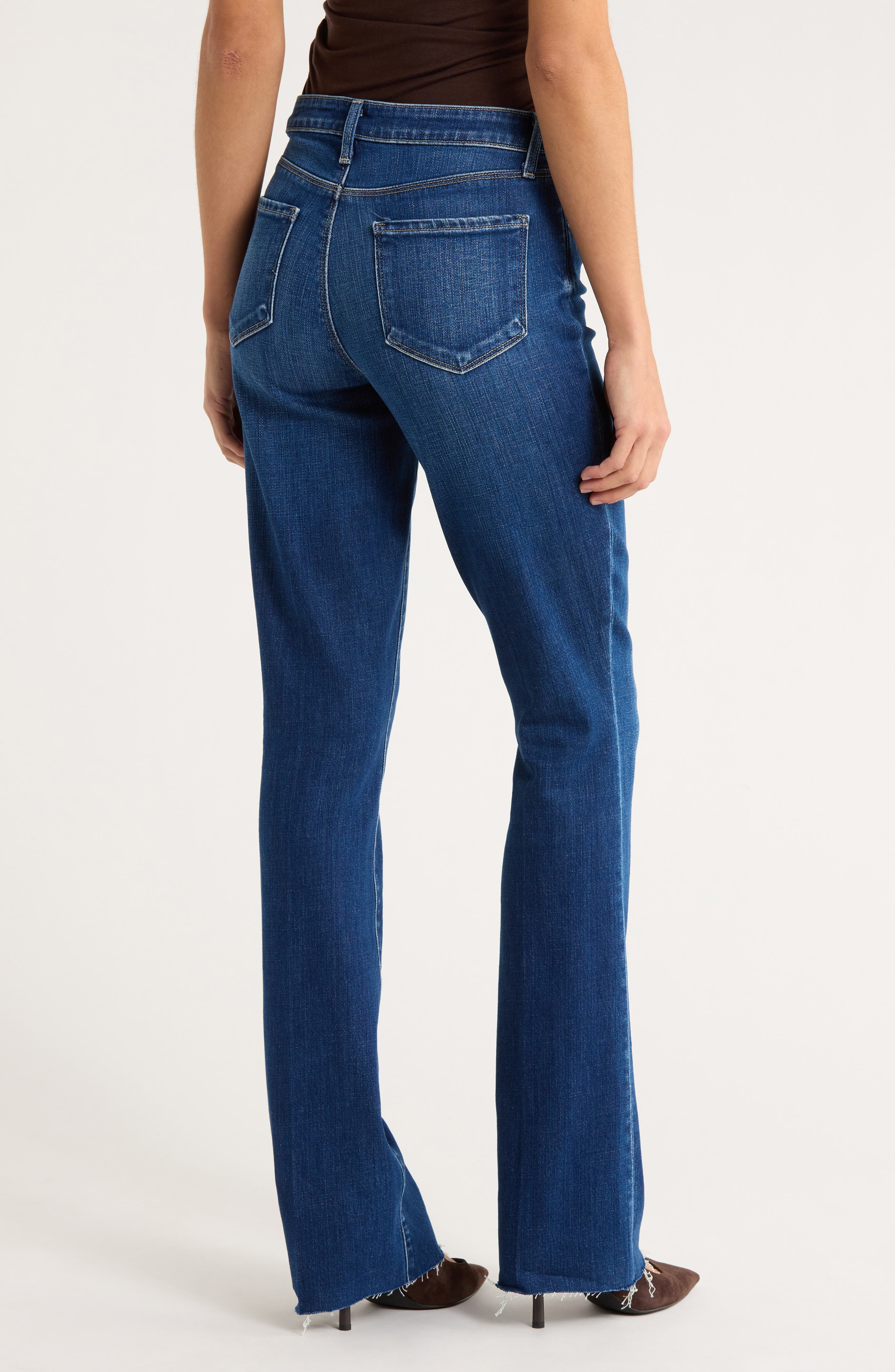L'AGENCE Ruth Raw Hem Straight Leg Jeans in Marvista at Nordstrom - 2