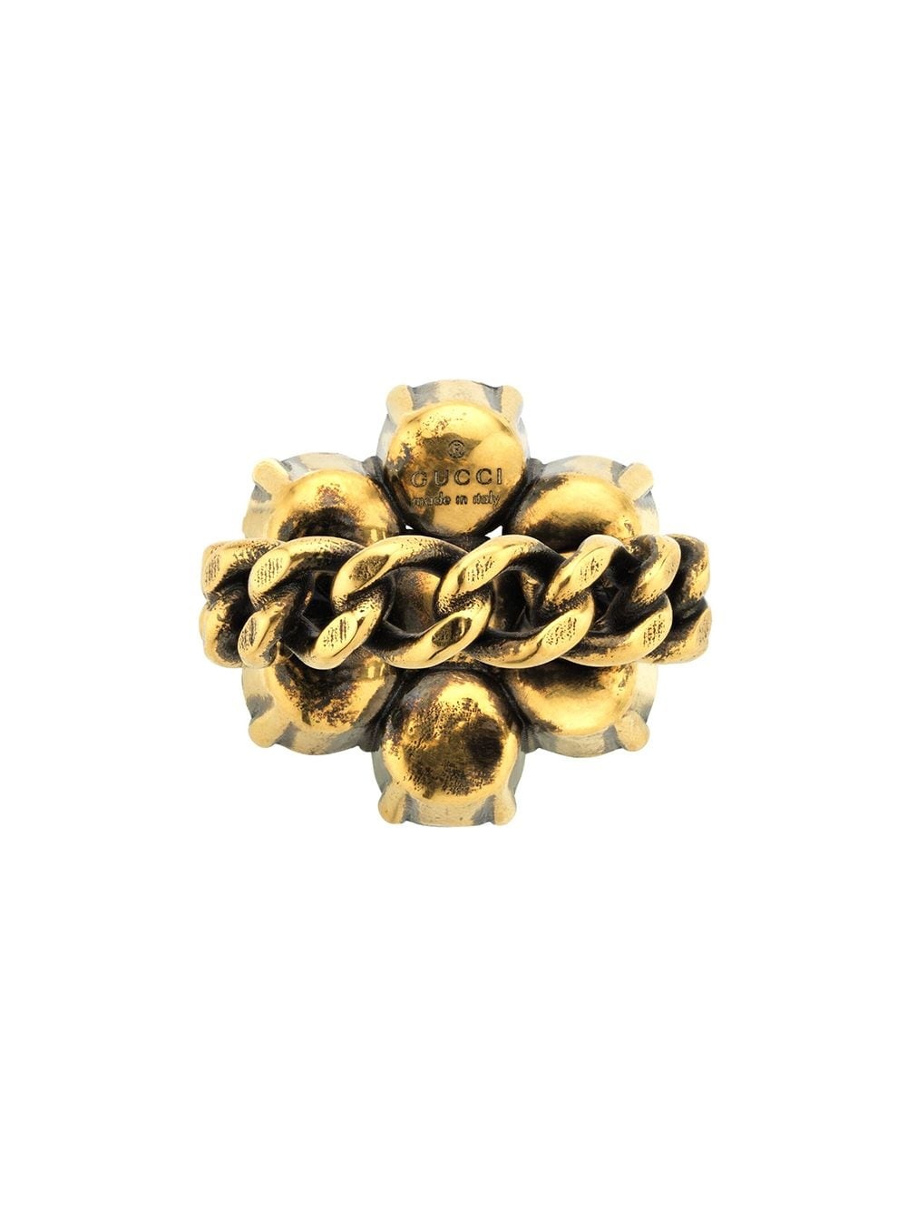 crystal-embellished Double G ring - 2