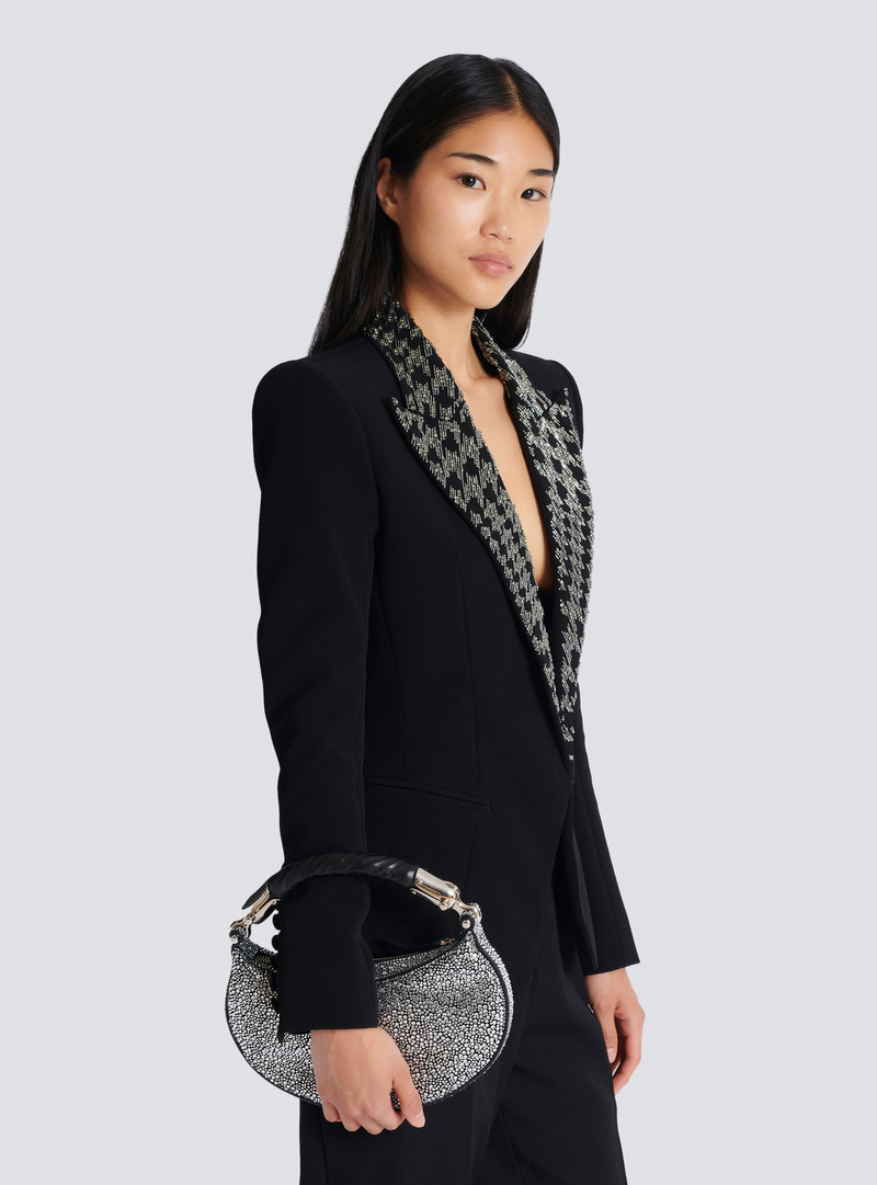 Ebene Mini bag in suede and crystals 8