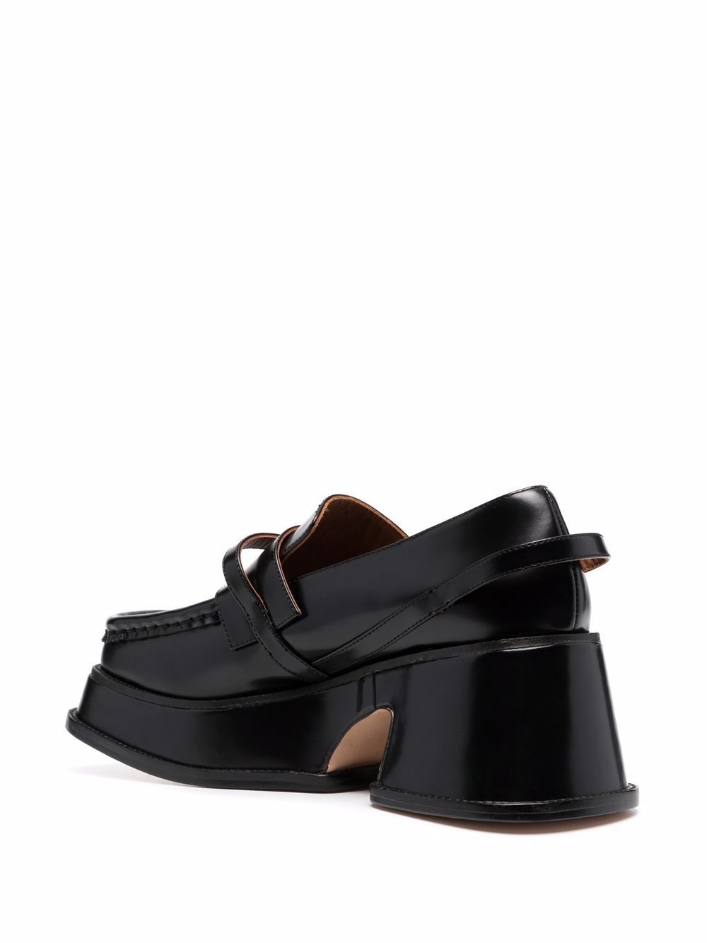 square-toe platform loafers - 3