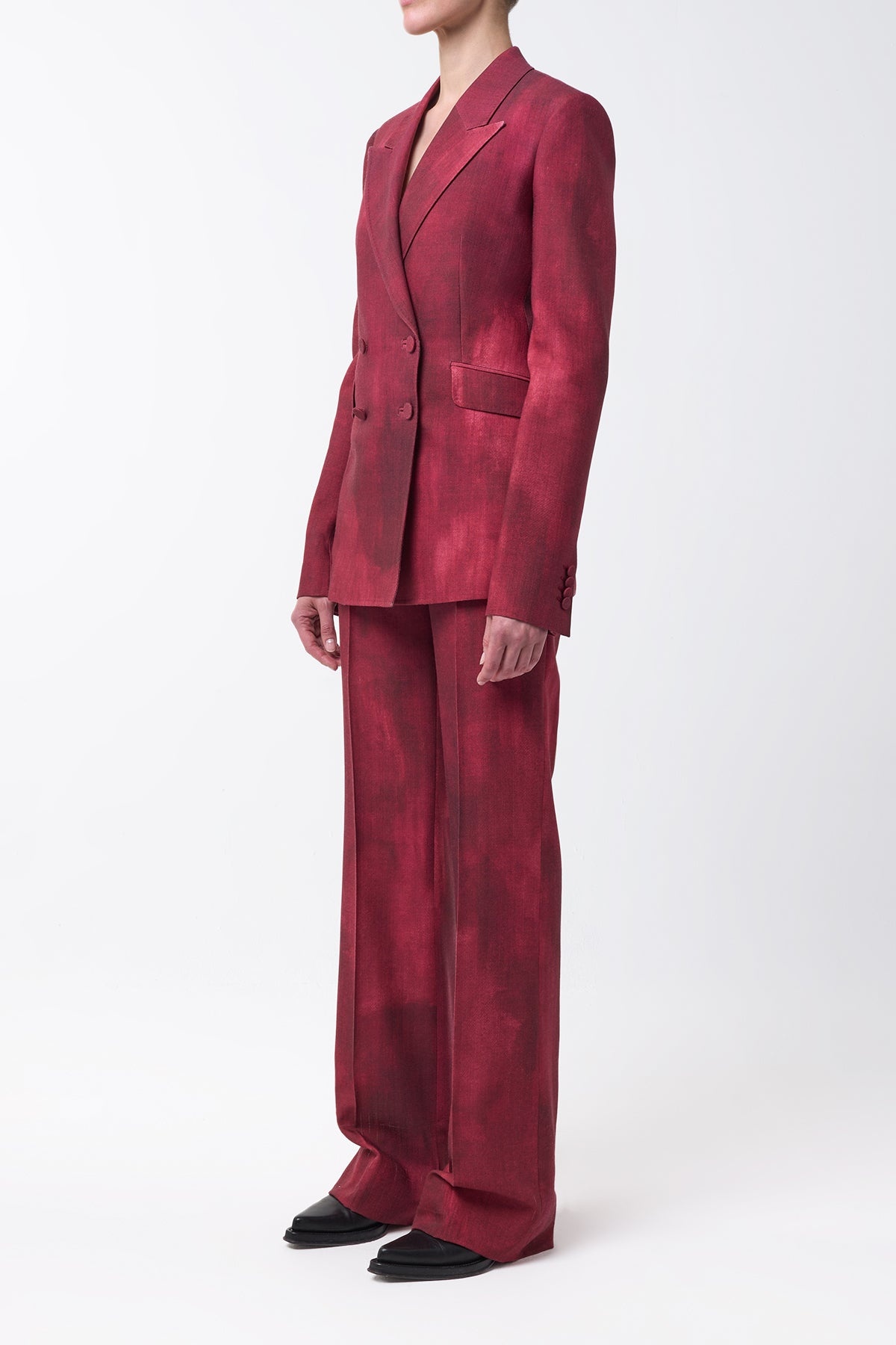 Angela Blazer in Bordeaux Virgin Wool - 5