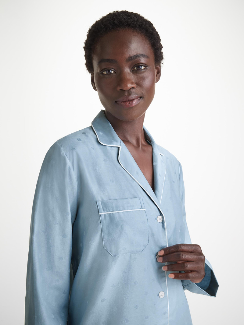 Women's Pajamas Kate 11 Cotton Jacquard Blue 5