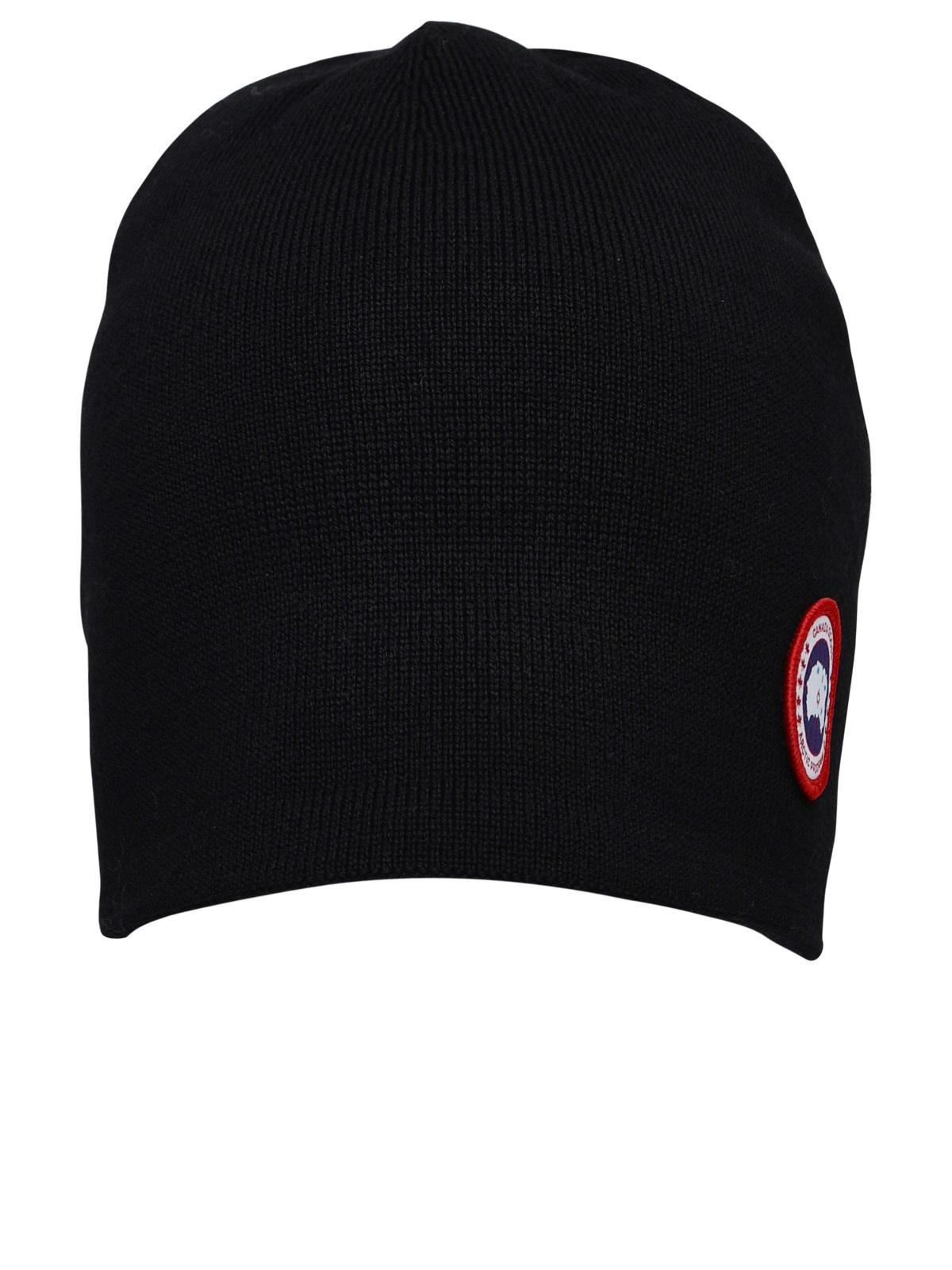 Canada Goose Black Wool Beanie Man - 1