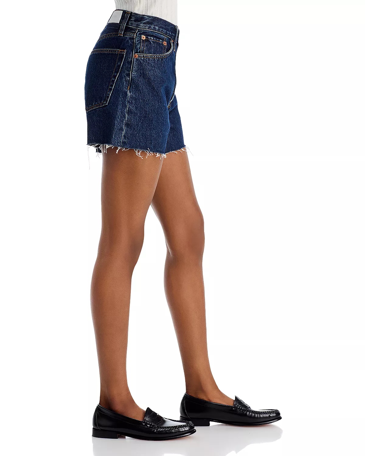 90s Low Slung Denim Shorts - 4