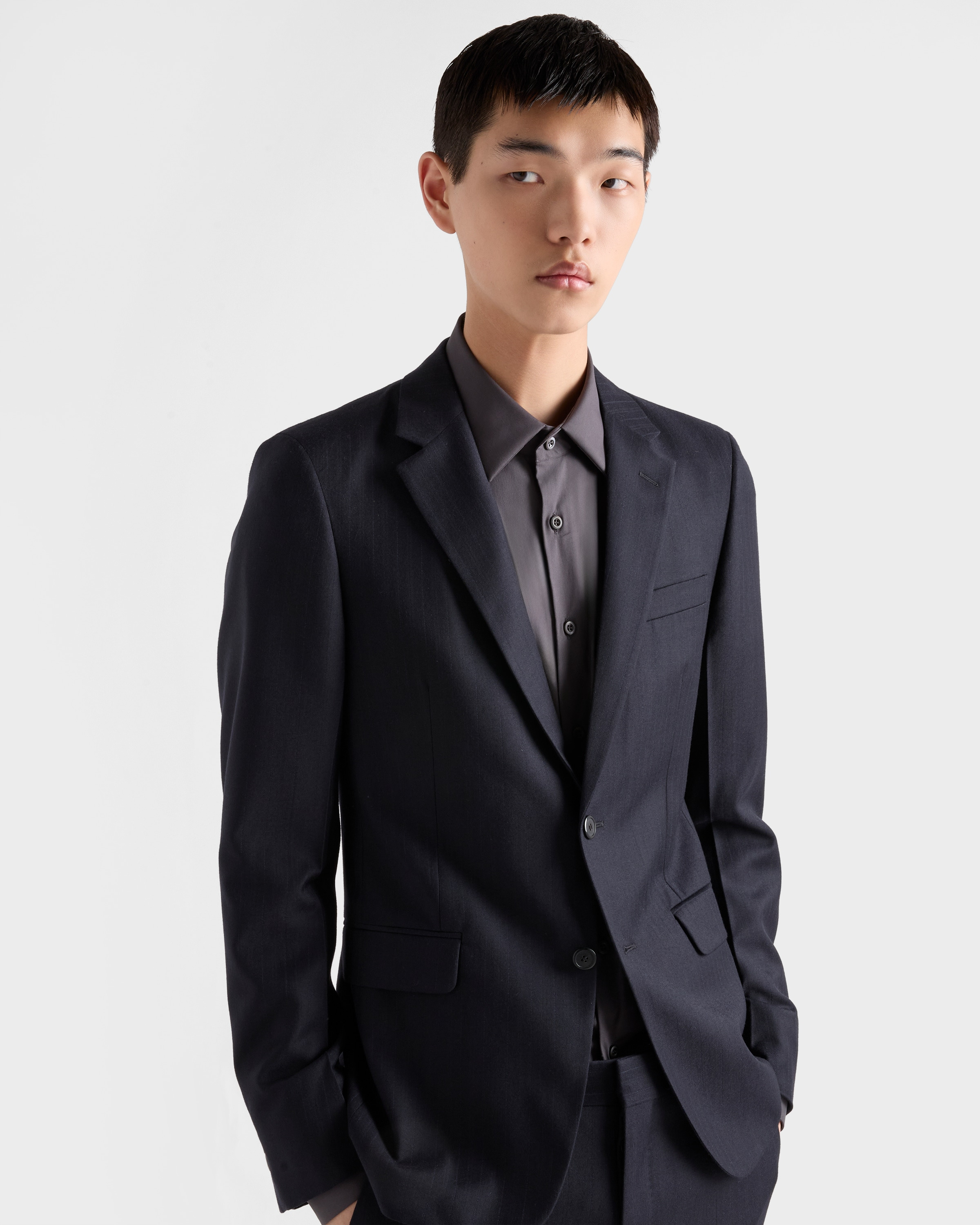 Single-breasted cashmere and wool suit - 3
