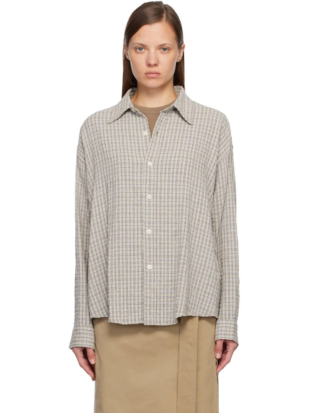 Gray Button Down Shirt - 1