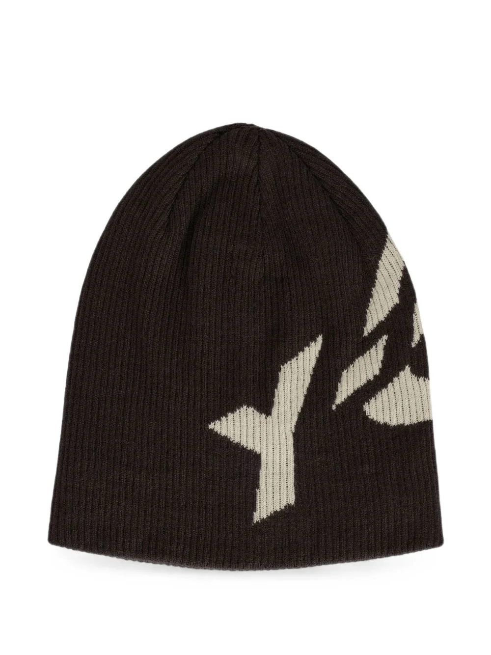 ribbed-knit intarsia beanie hat - 1