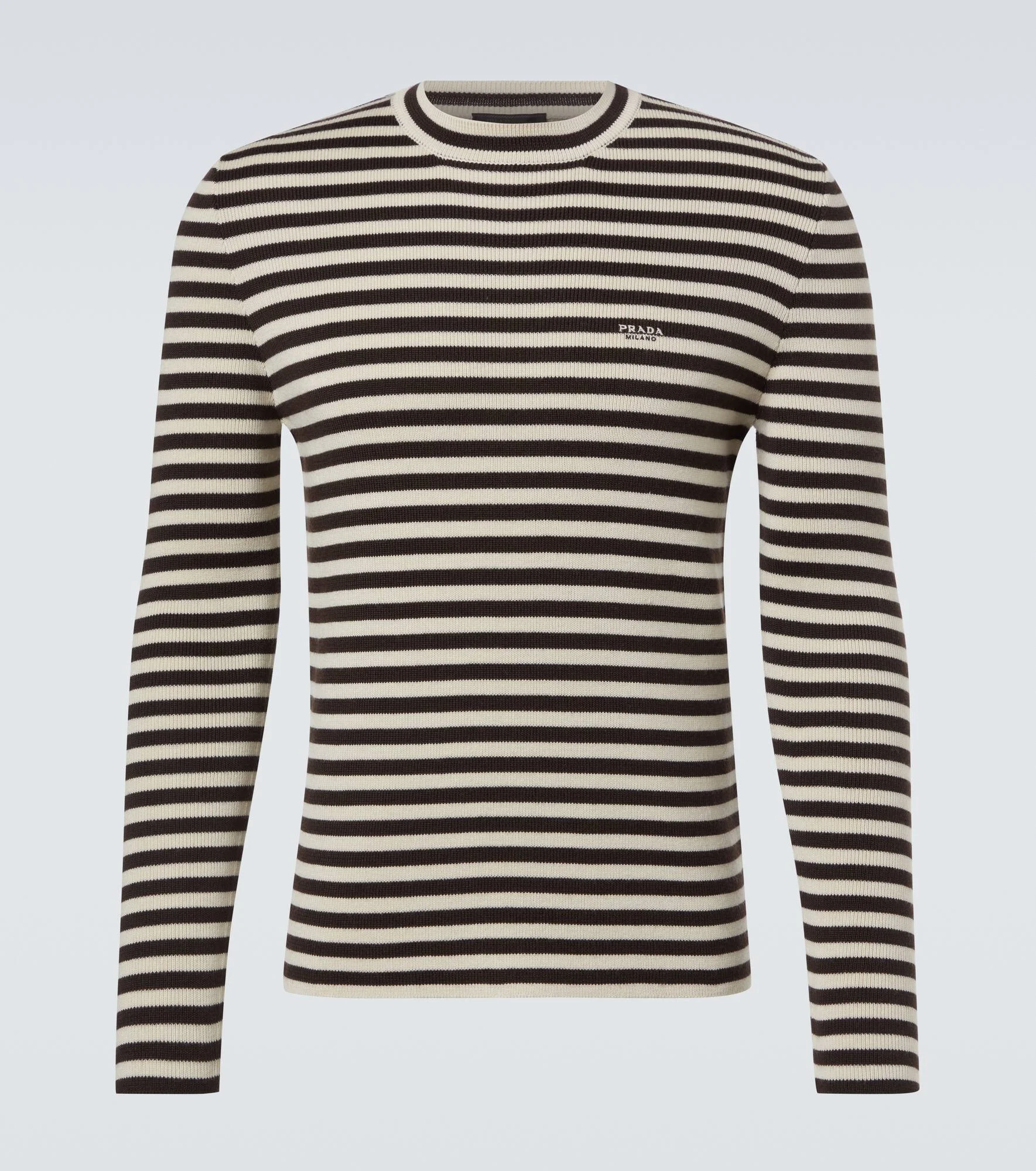 Striped virgin wool sweater - 1