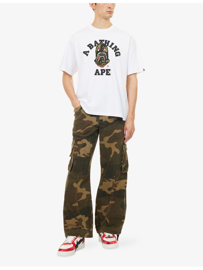 A BATHING APE® 1st Camo Shark Graphic-Print Cotton T-Shirt outlook
