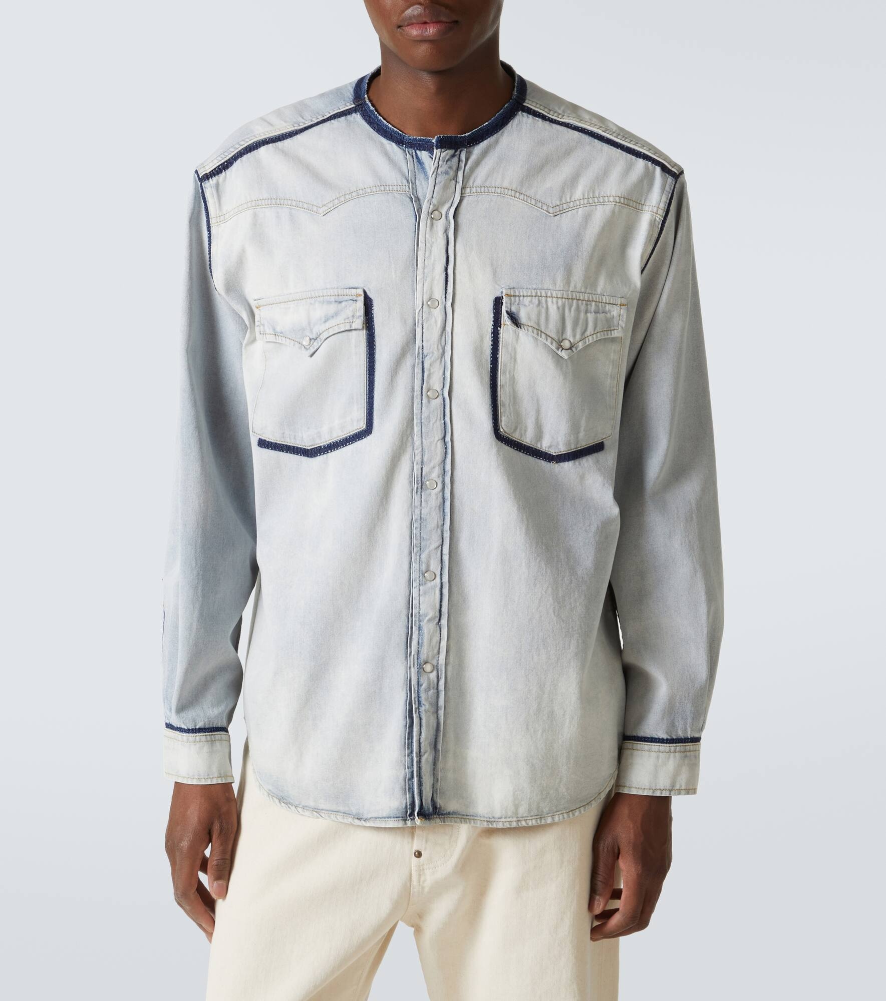 Embellished denim overshirt - 3