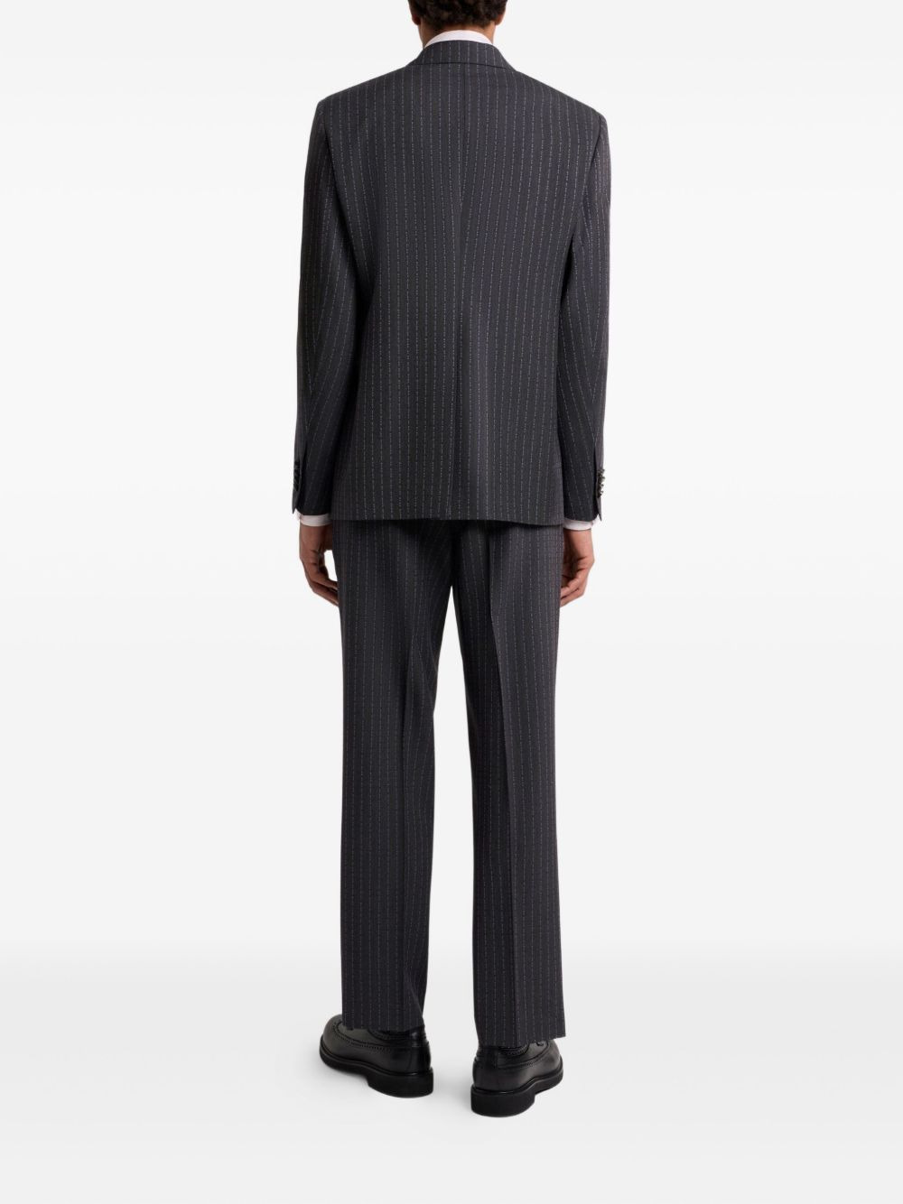 pinstripe double-breasted blazer - 3