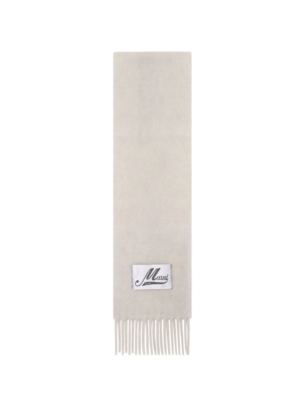 logo-patch fringed scarf - 1