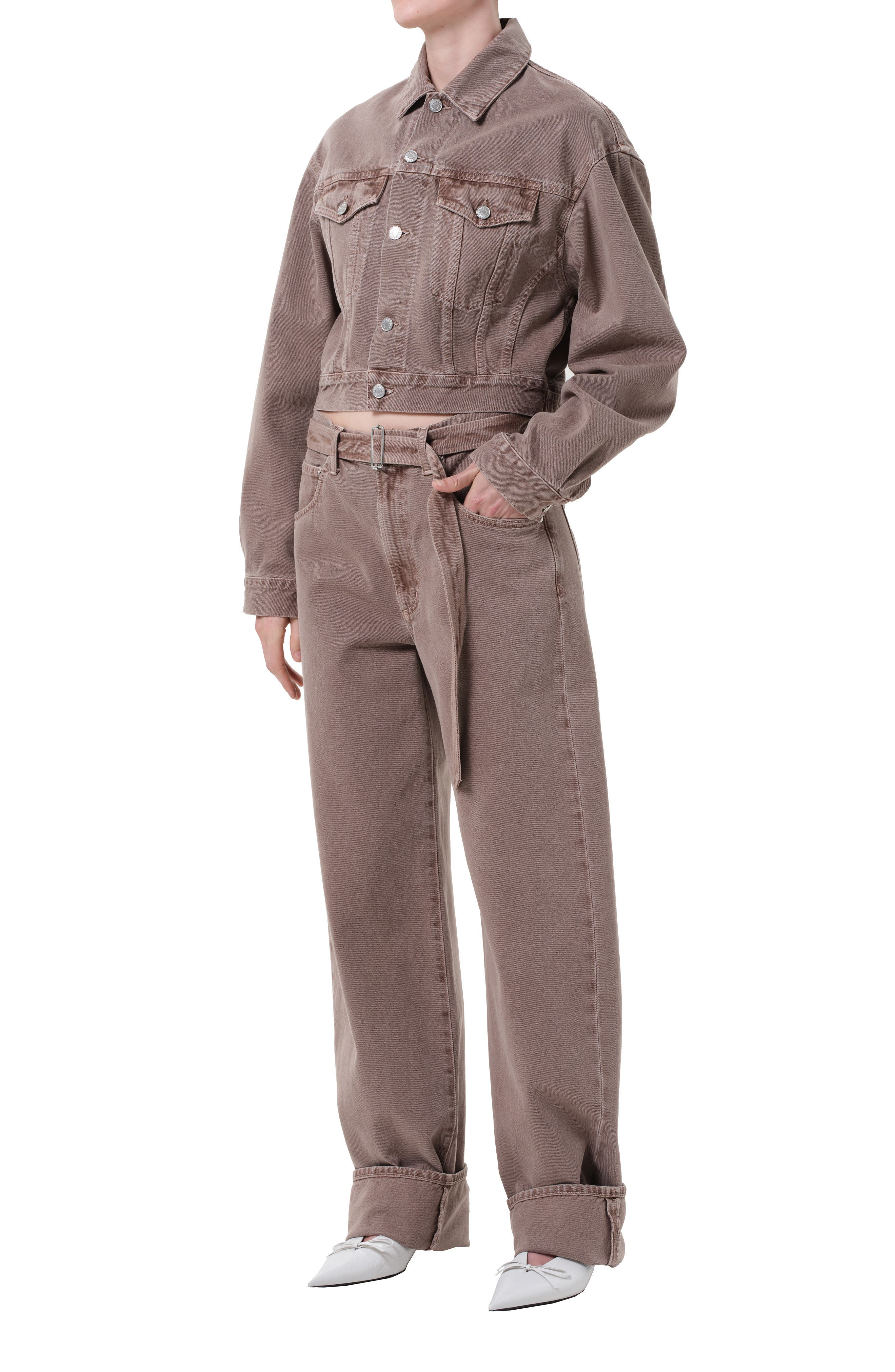 AGOLDE Radley Denim Jacket in Ceramic Old Rose at Nordstrom - 5