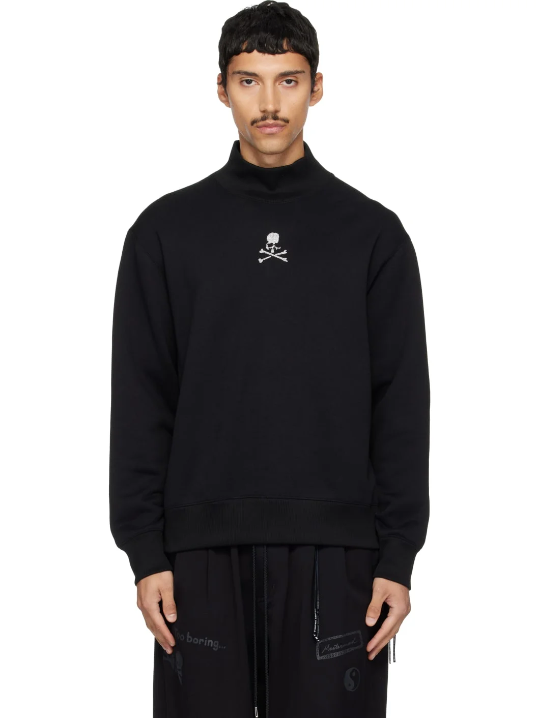Black Loopwheel Mockneck Sweatshirt - 1