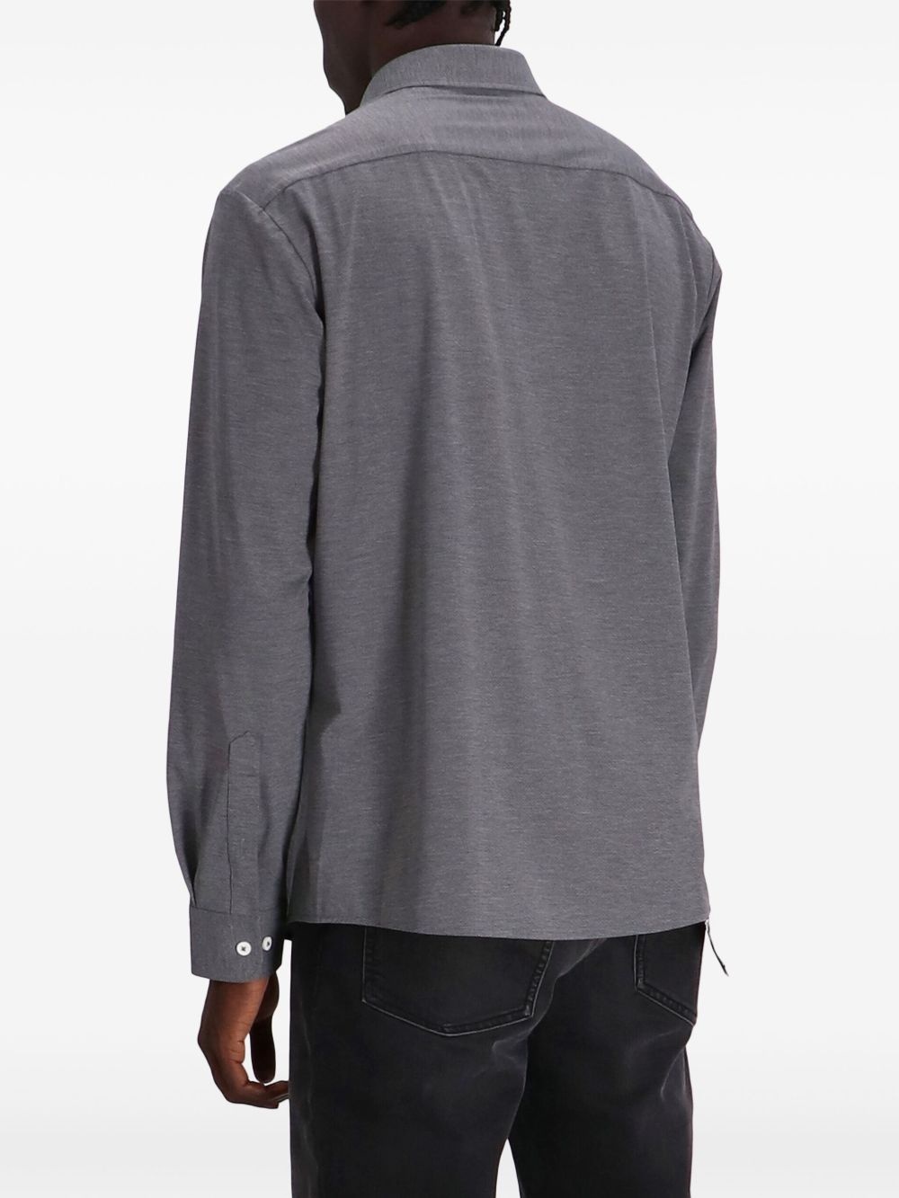slim-fit performance-stretch jersey melange shirt - 4
