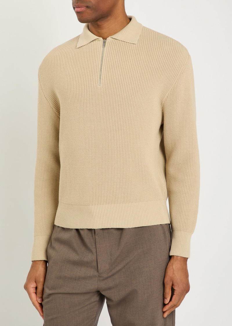 LARDINI Lardini Ribbed Knit Cotton Polo Shirt outlook