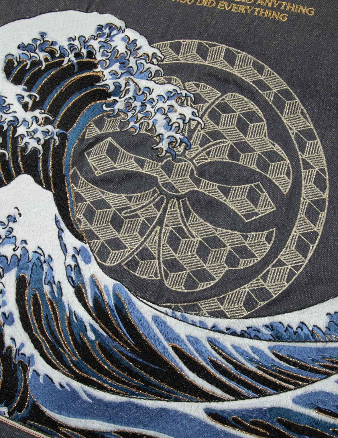 SEAGULL AND THE GREAT WAVE EMBROIDERY REGULAR FIT DENIM JACKET - 7
