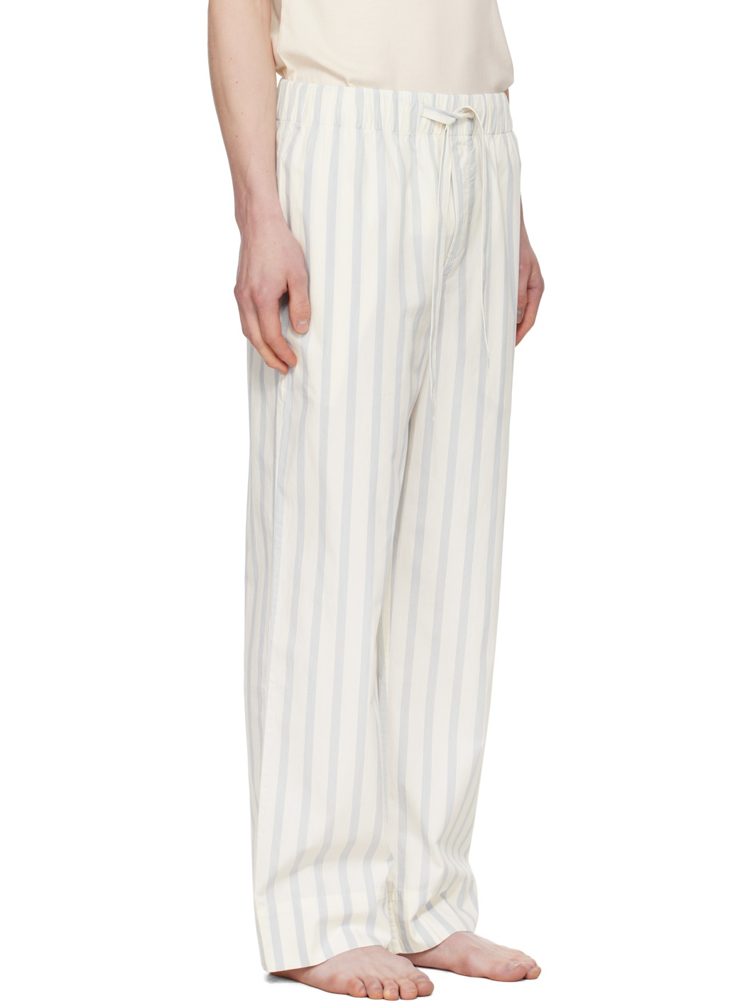 Off-White & Navy Poplin Pyjama Pants - 2