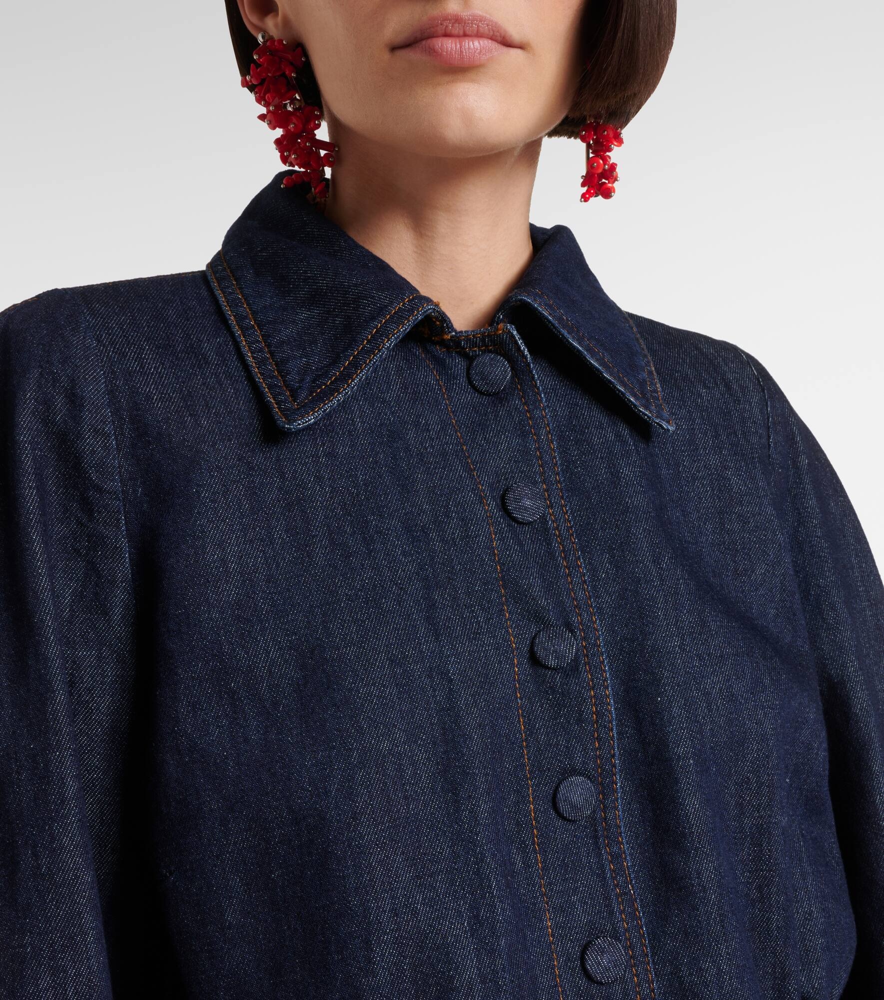 Cropped denim jacket - 4
