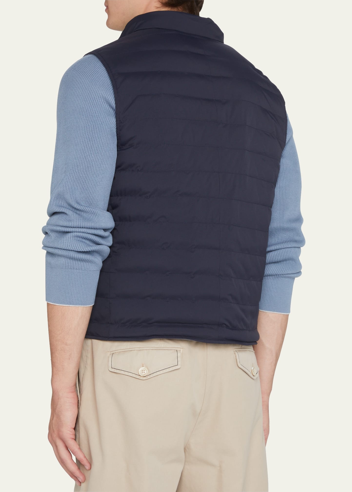 Men's Snap-Front Quilted Down Vest - 4