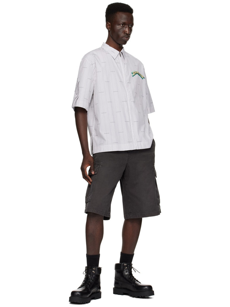Givenchy White & Gray Striped Shirt outlook