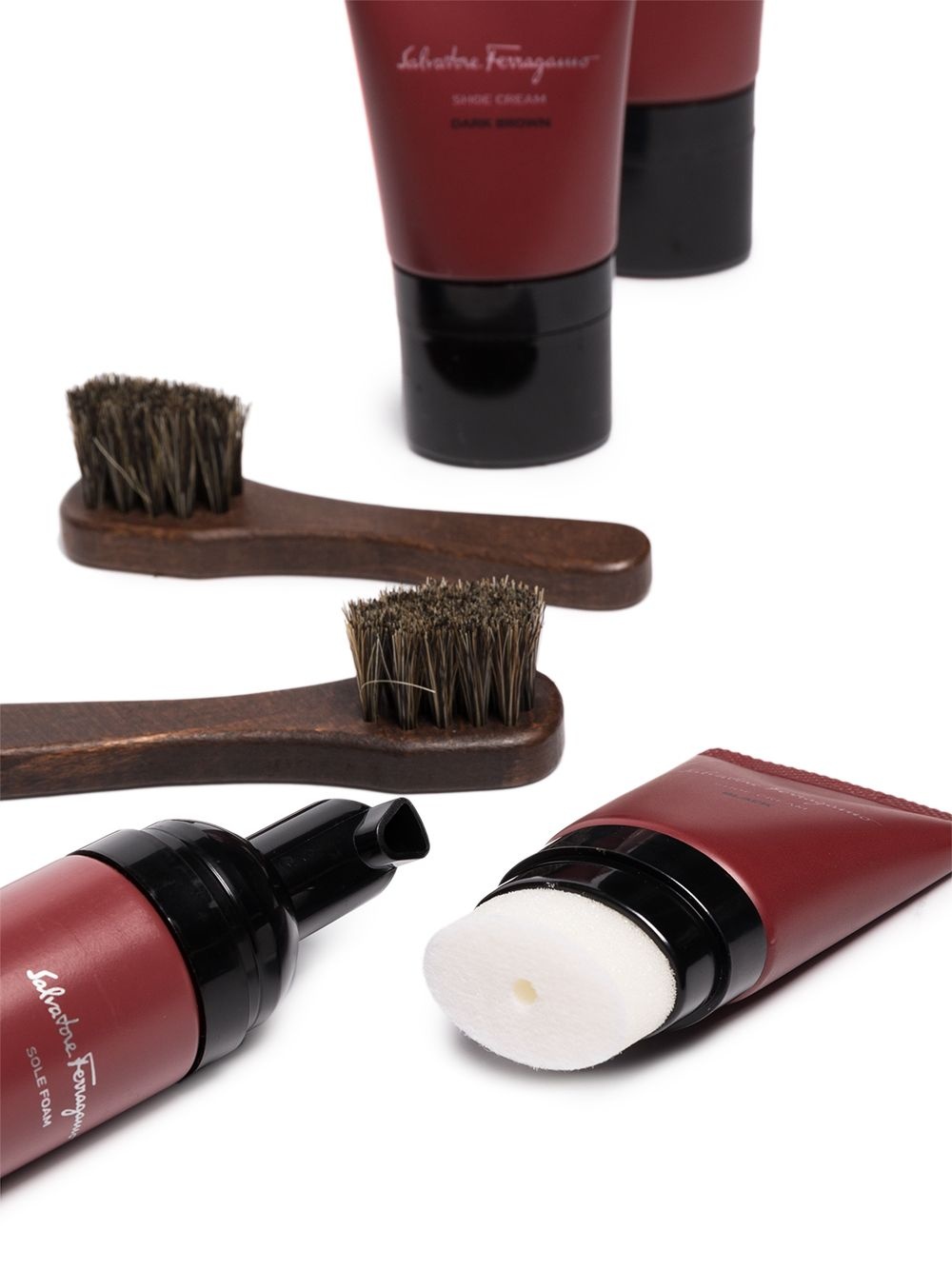 Gancini Embossed Leather shoe care set - 3