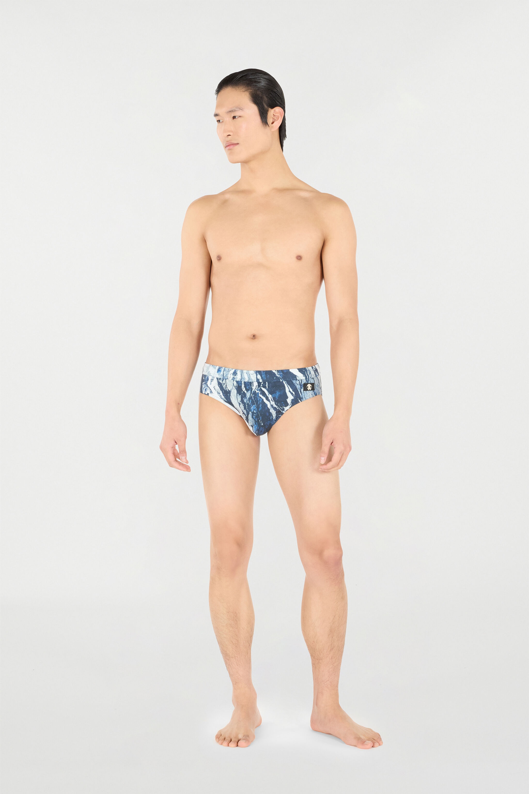 Marble-Print Swim Briefs - 2