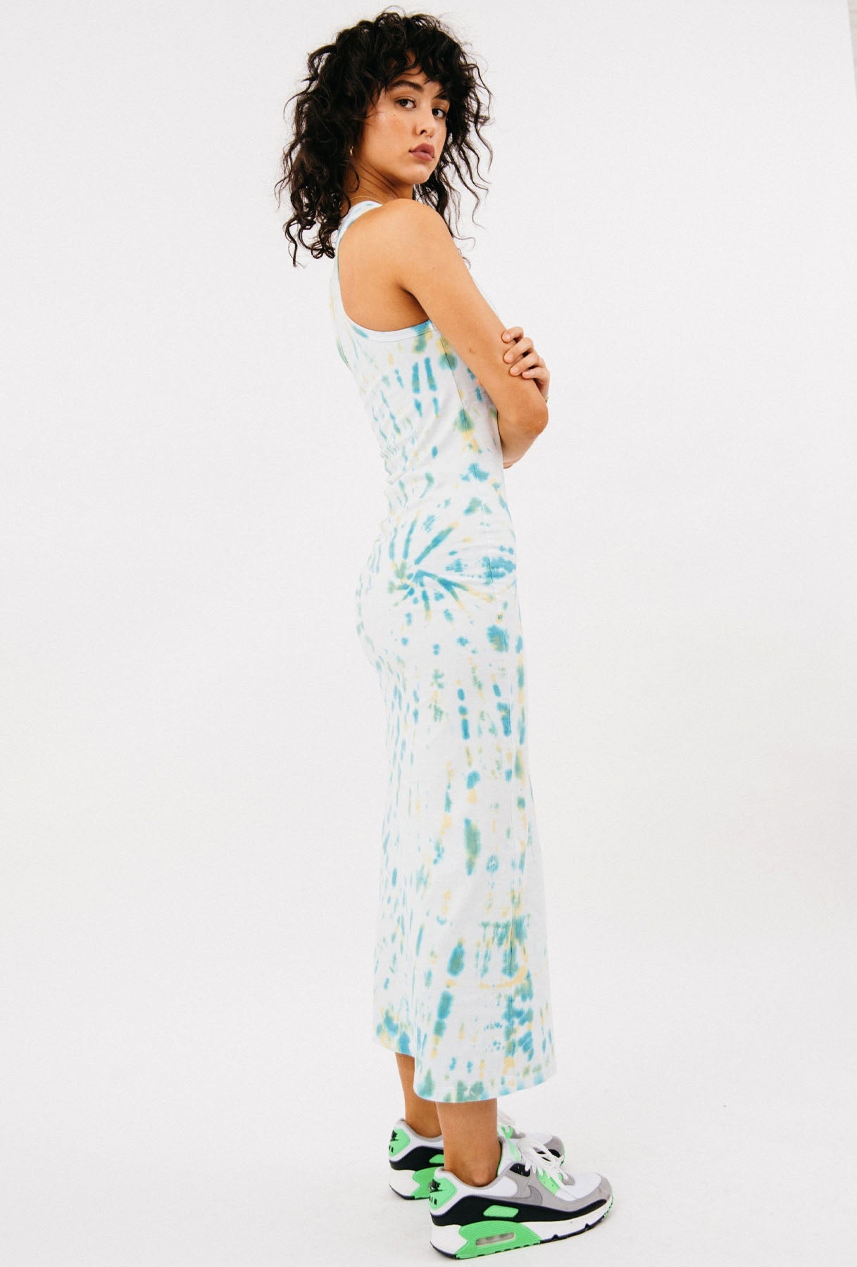 MARINE TIE DYE COTTON MAXI DRESS - 3