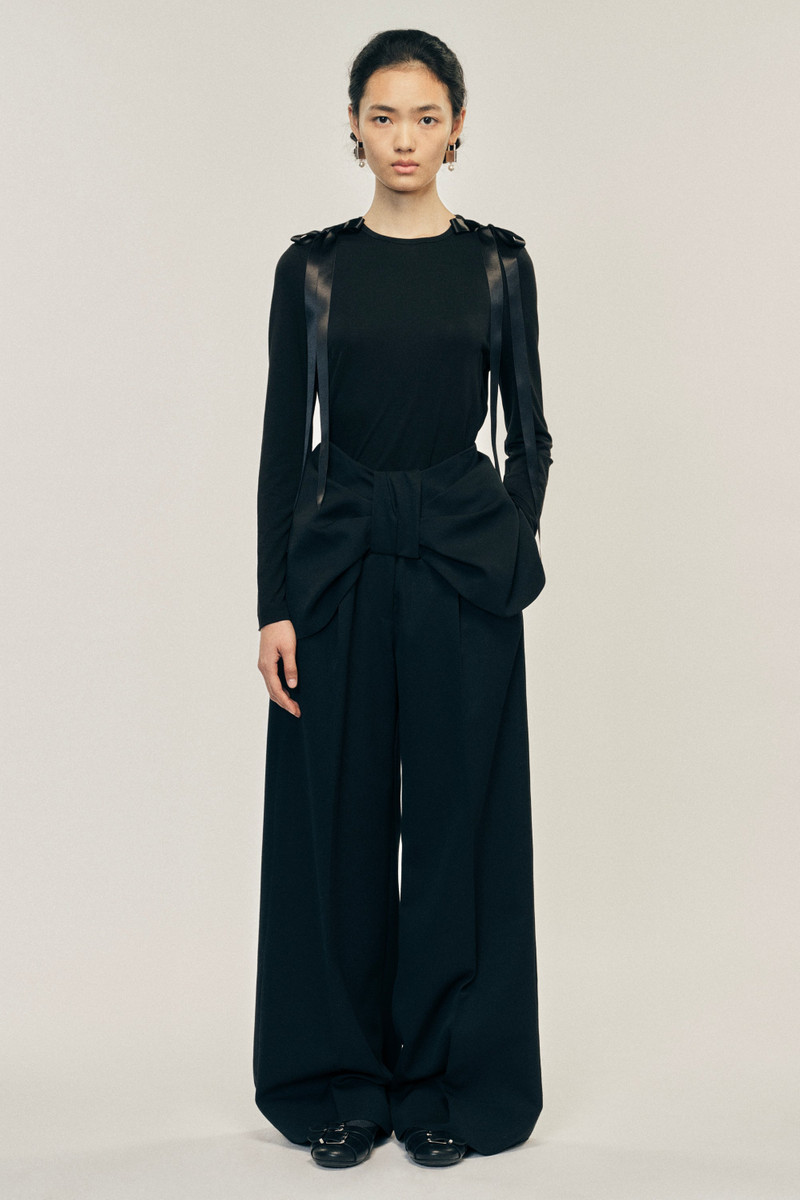 Bow Waist Wide Leg Trousers 1