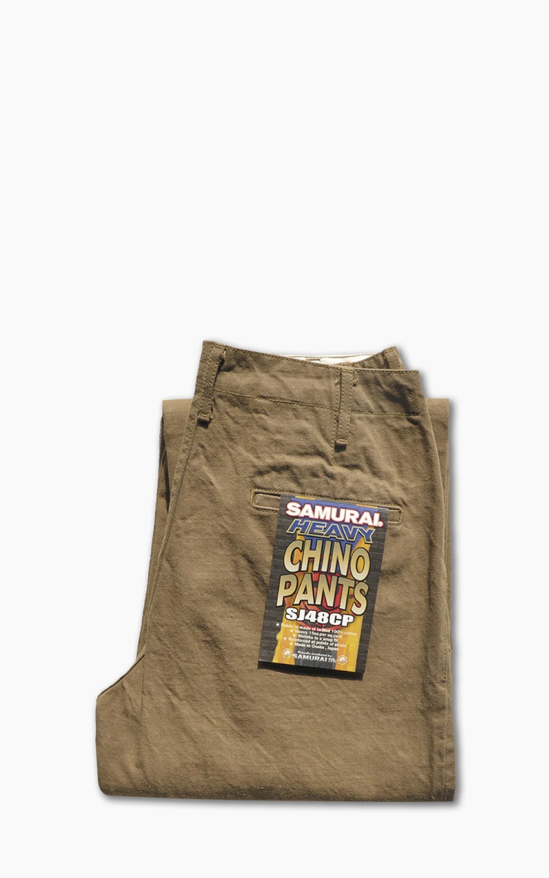 SJ48CP WIDE STRAIGHT CHINO SELVEDGE KHAKI 15OZ - 3