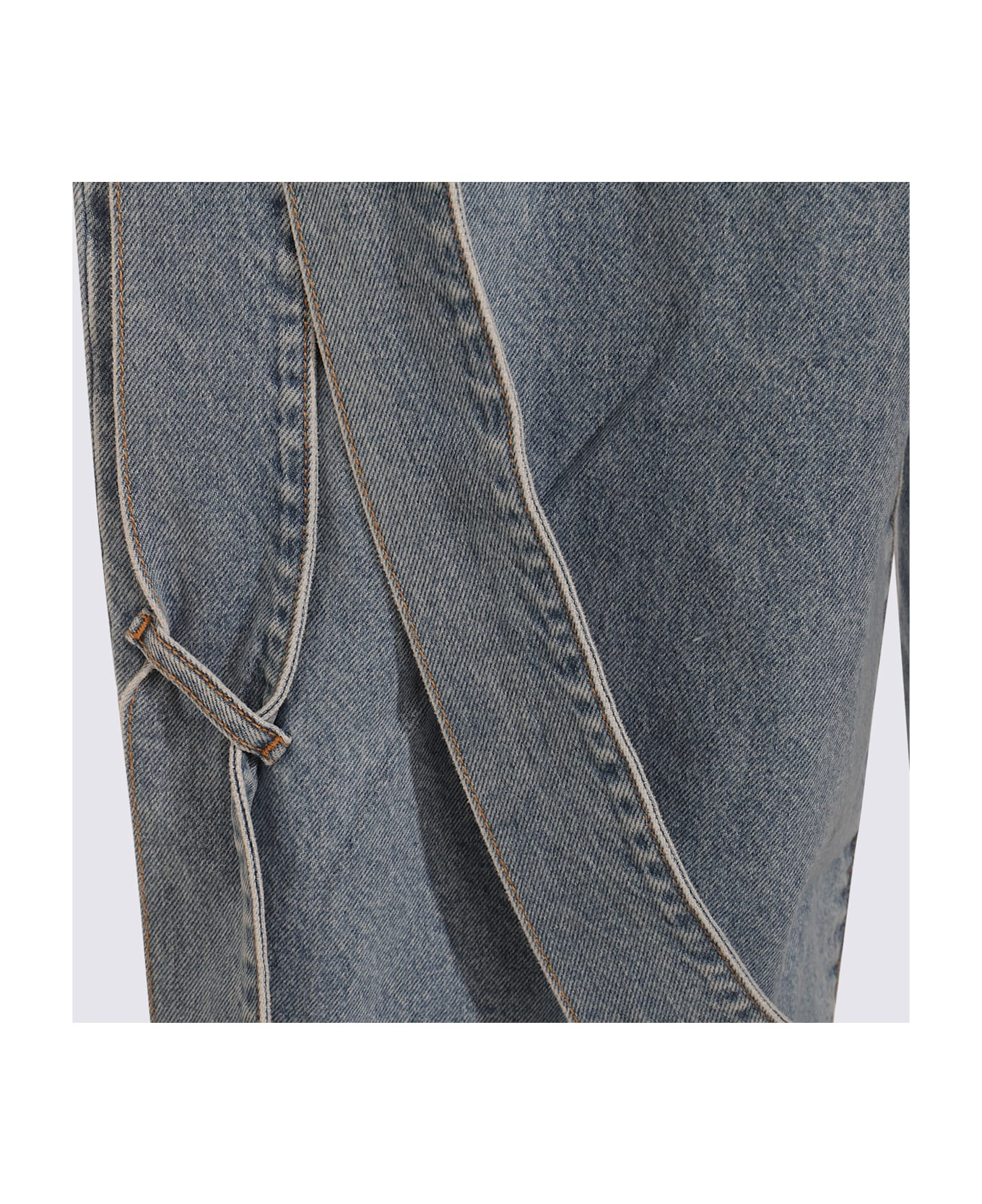 Blue Cotton Denim Jeans - 3