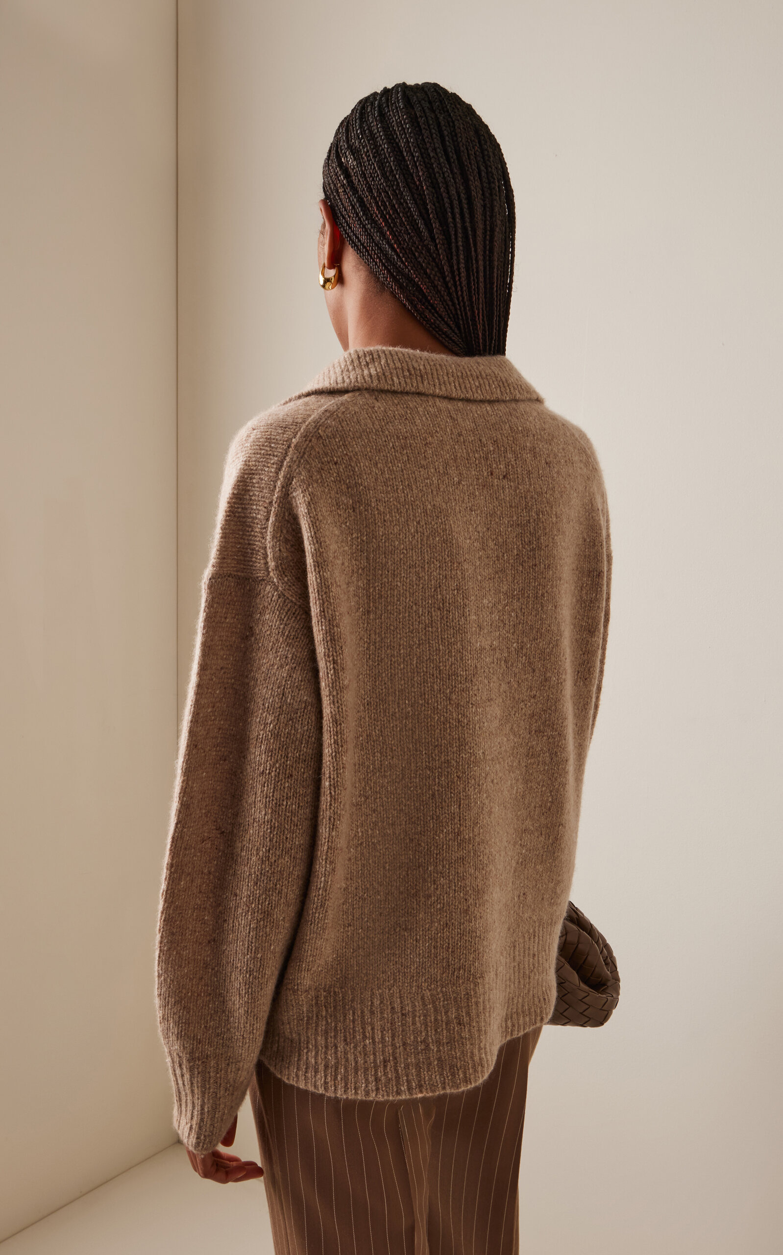 Burke Donegal Cashmere Polo Sweater brown - 4