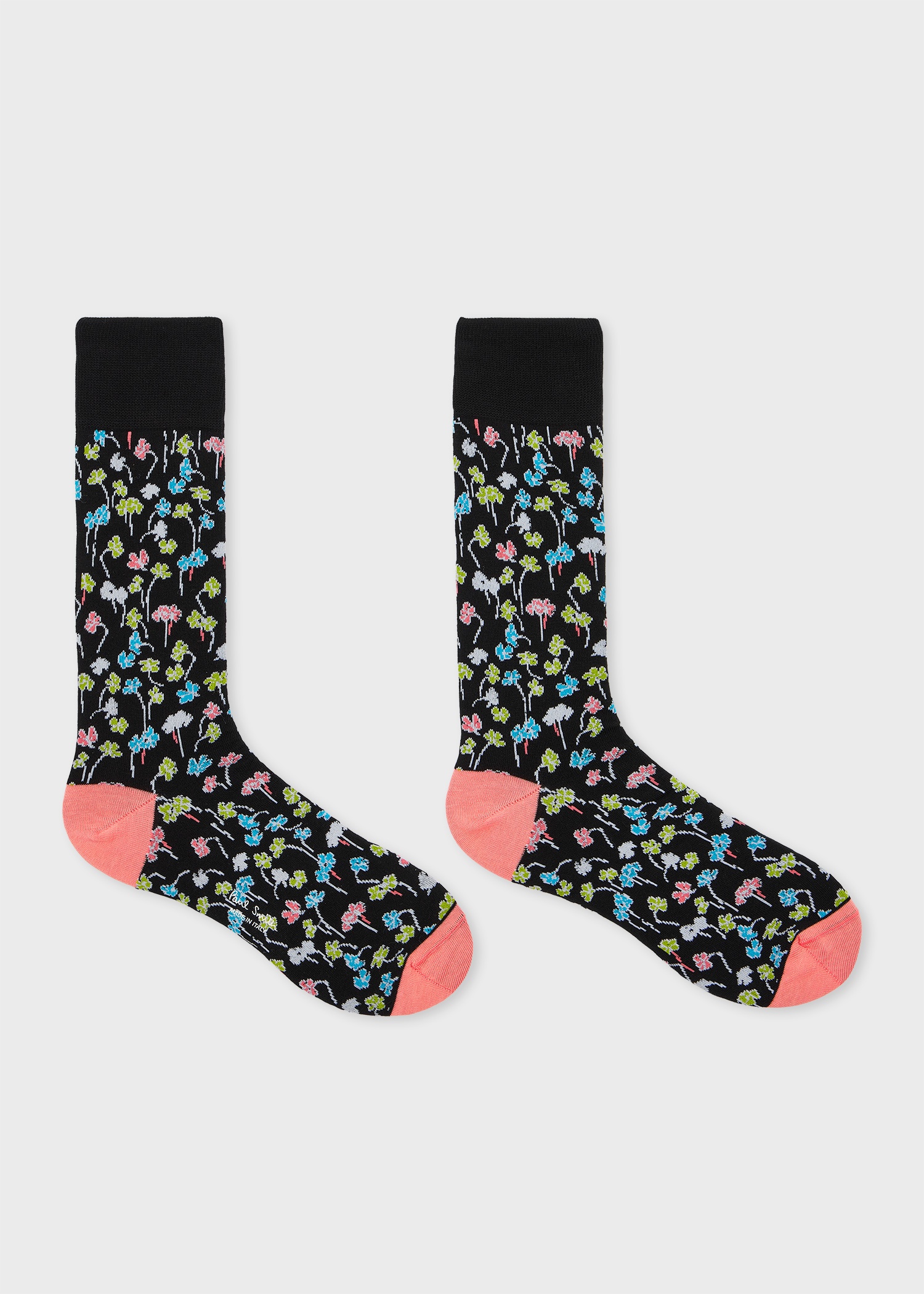 Black Multicolour Floral Socks - 2