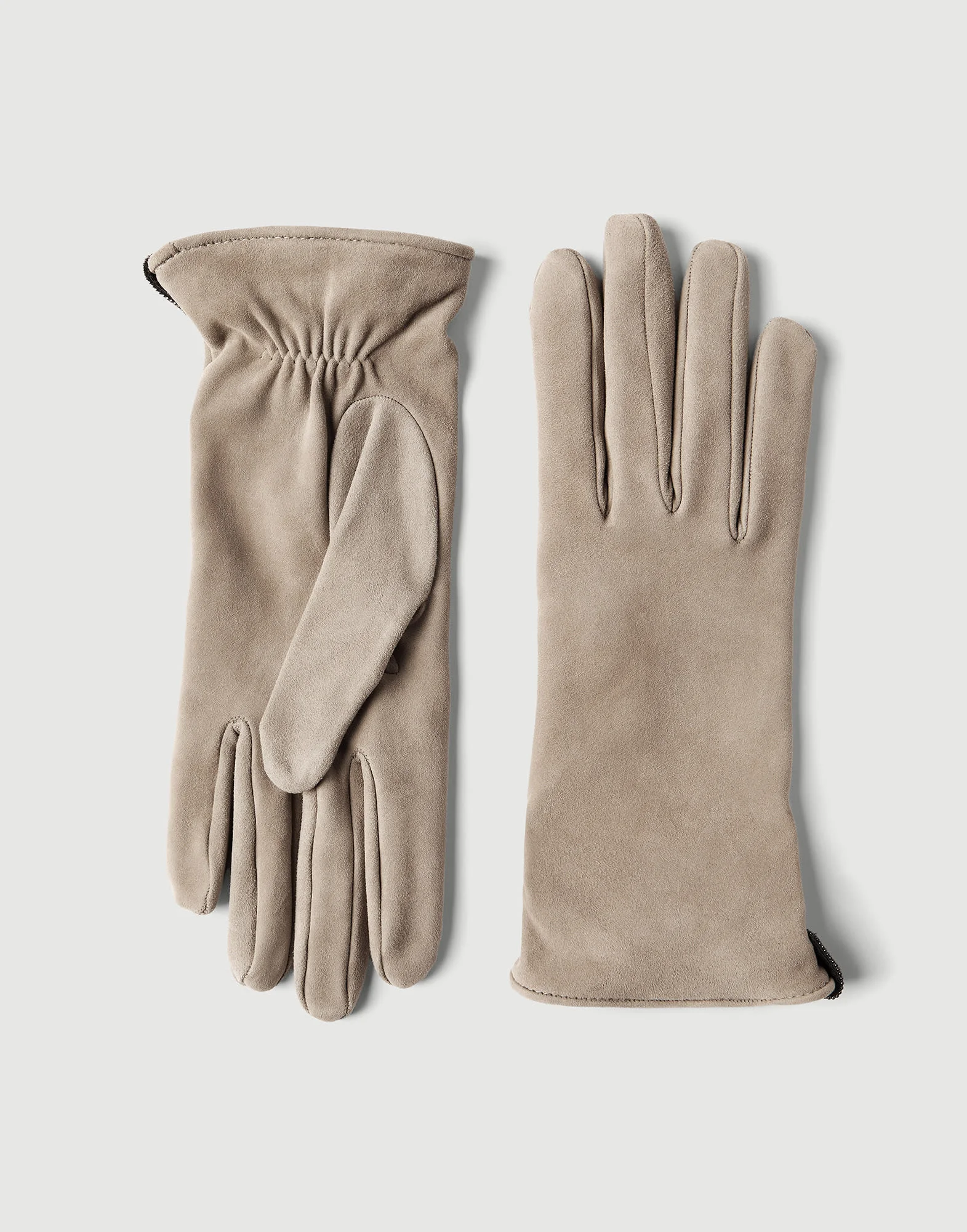 Suede gloves with monili - 1