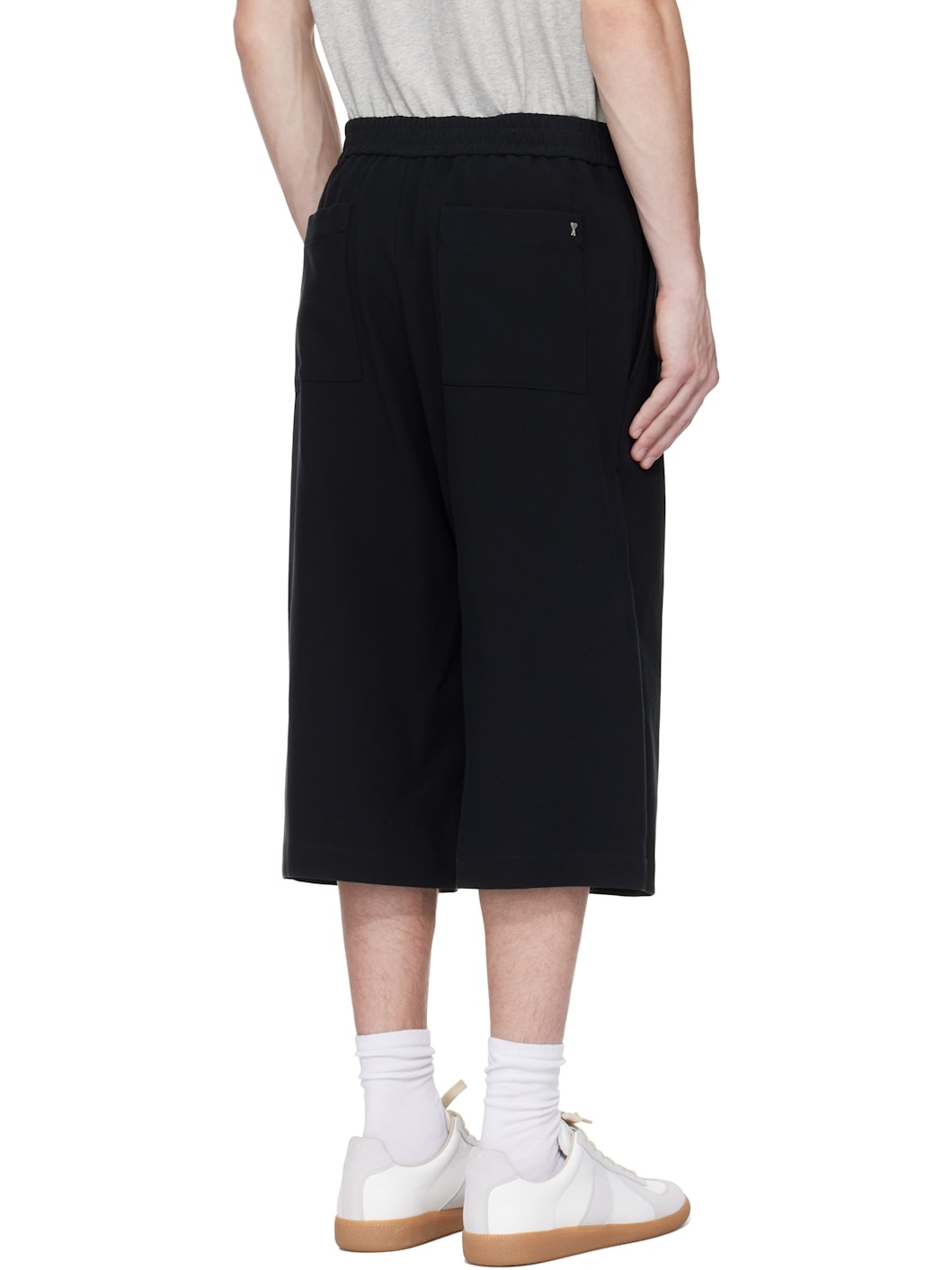 Black Elasticated Large Shorts - 3