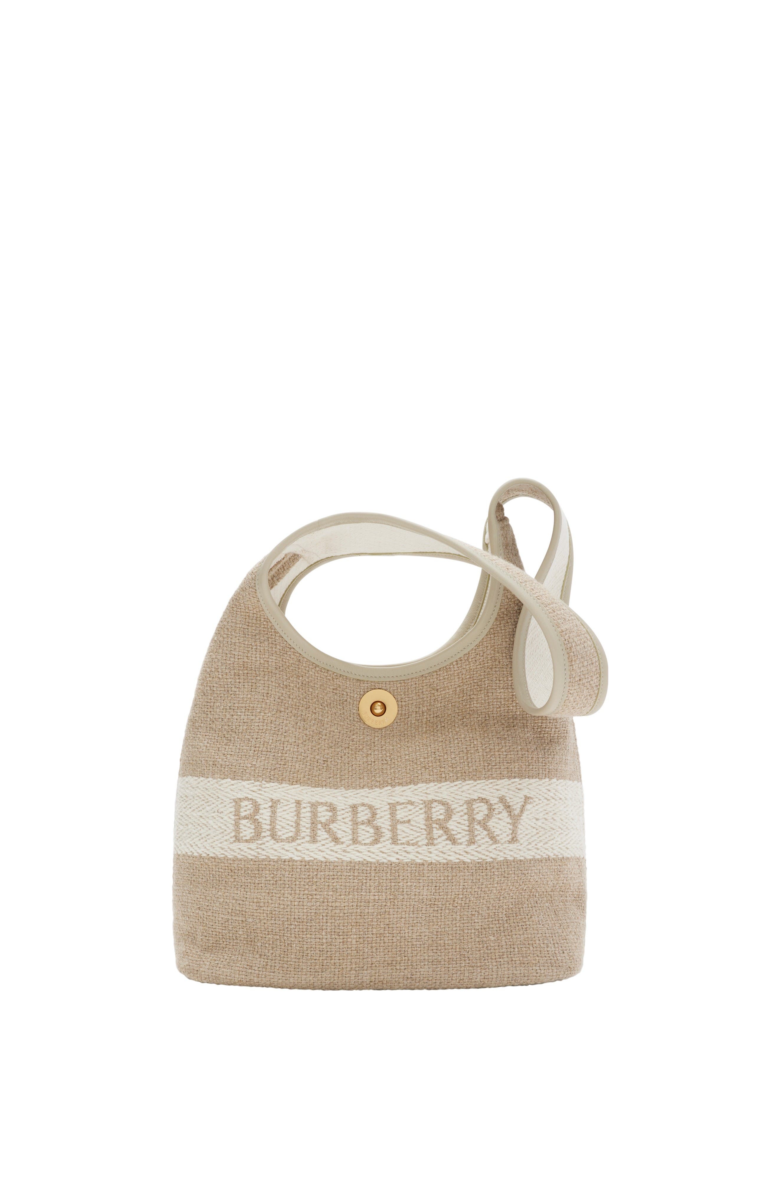burberry Small Logo Canvas Shoulder Bag in Natural at Nordstrom - 1