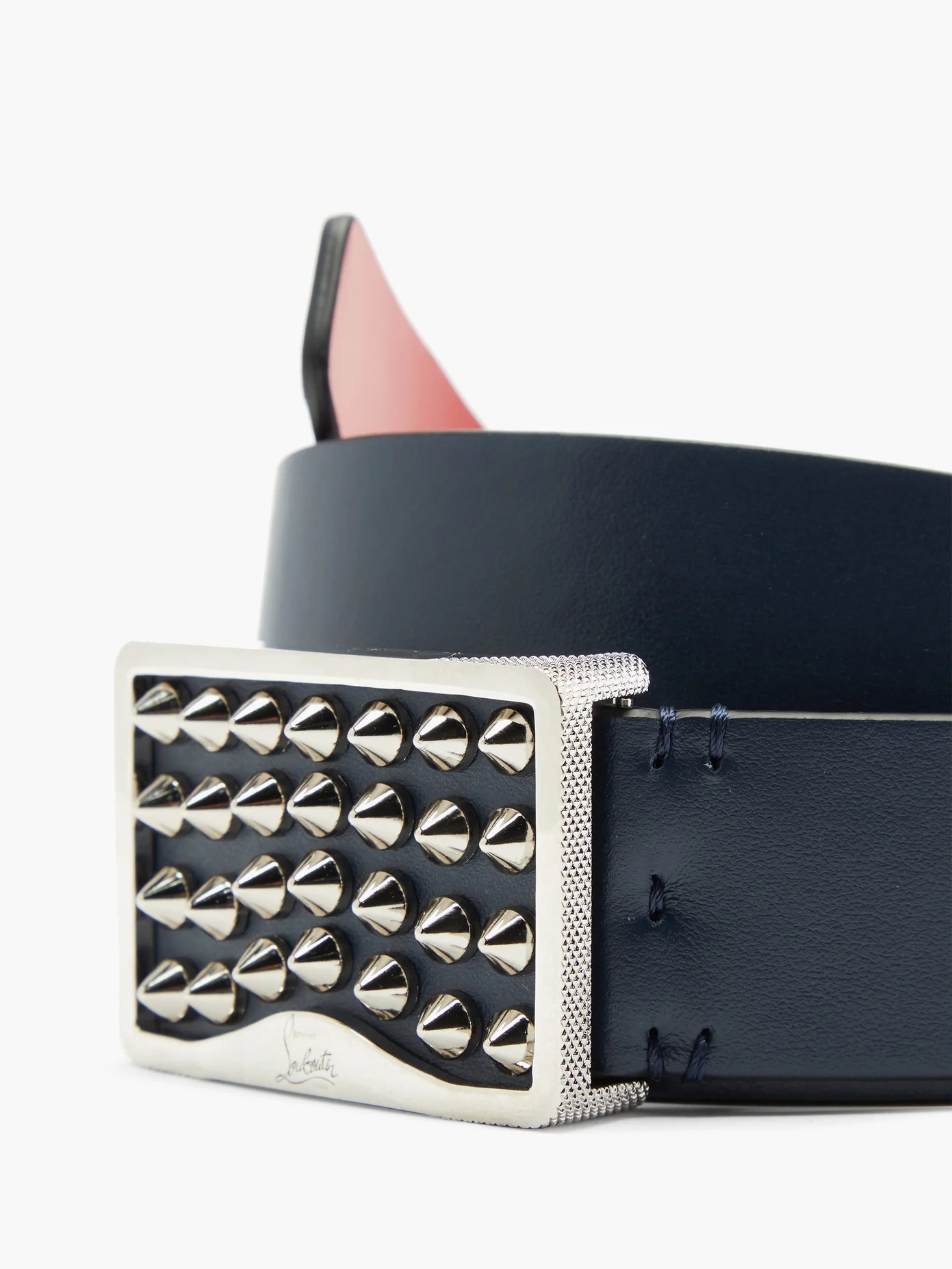 Louis spiked-buckle leather belt - 3