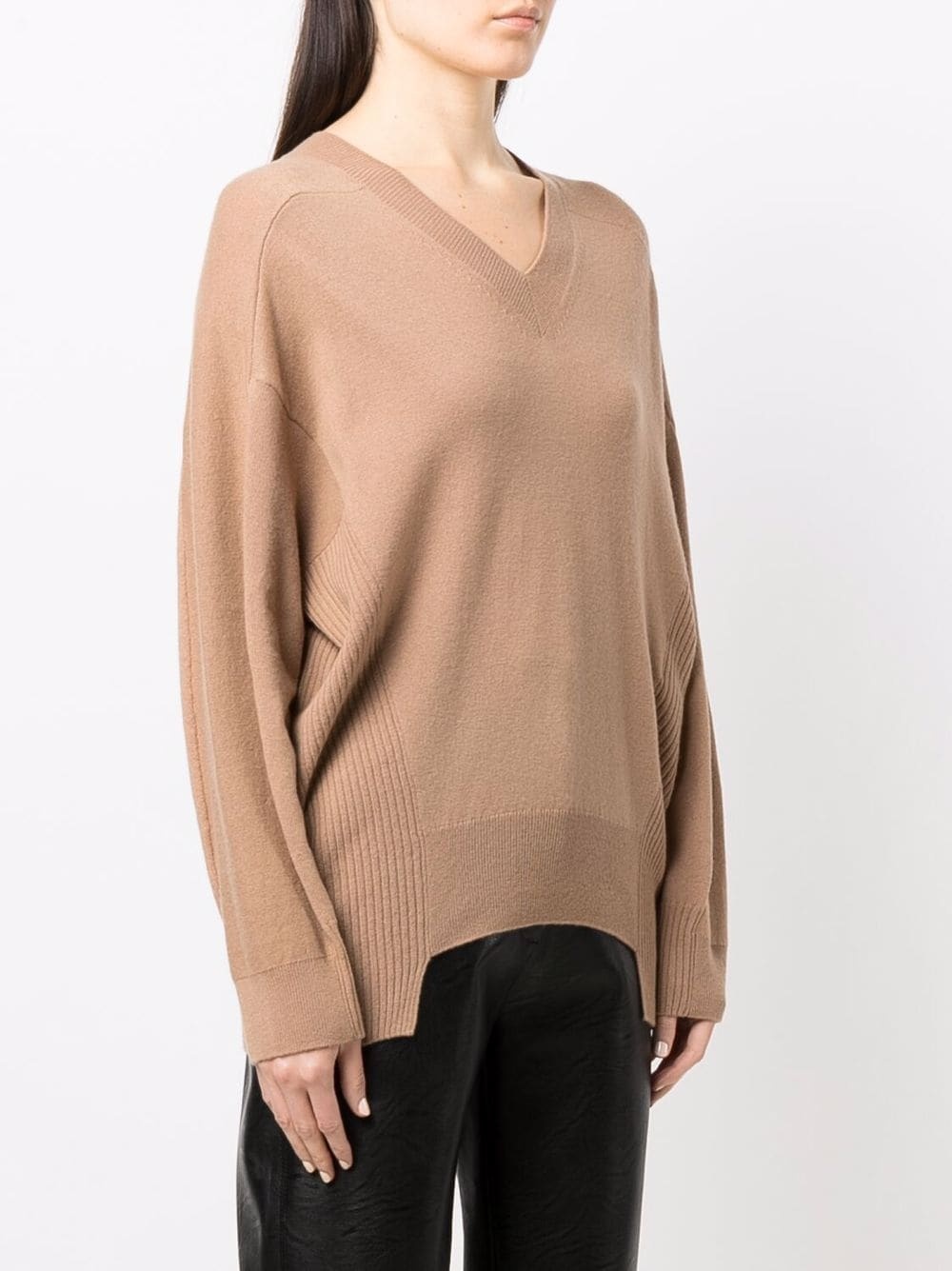 V-neck virgin wool jumper - 3