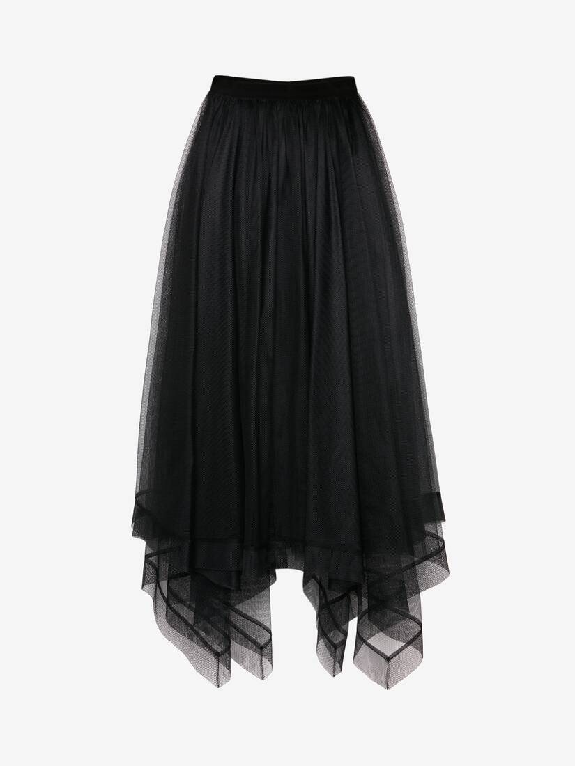 Women's Paris Net Midi Skirt in Black - 1