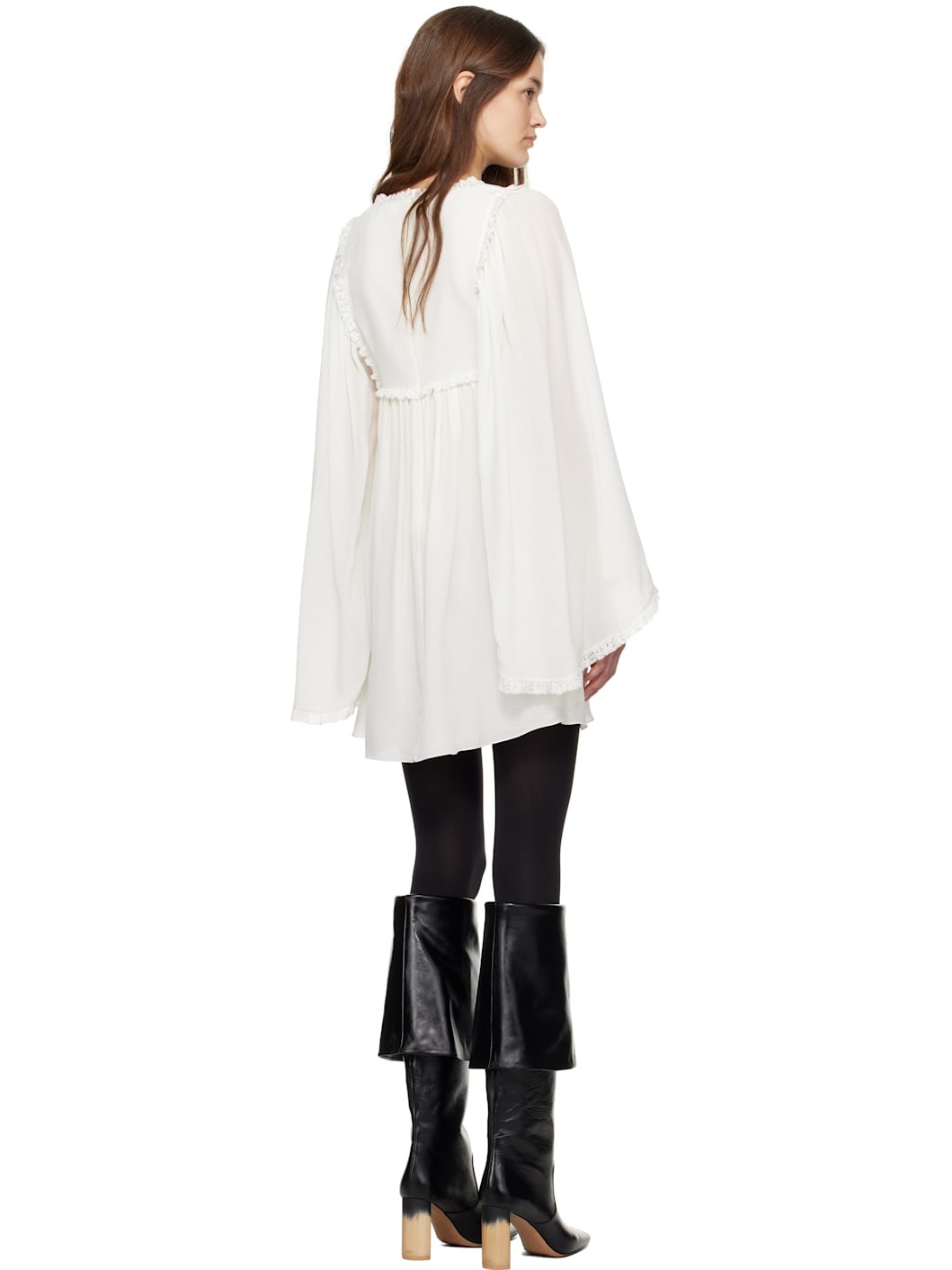 White Fluid Minidress - 3