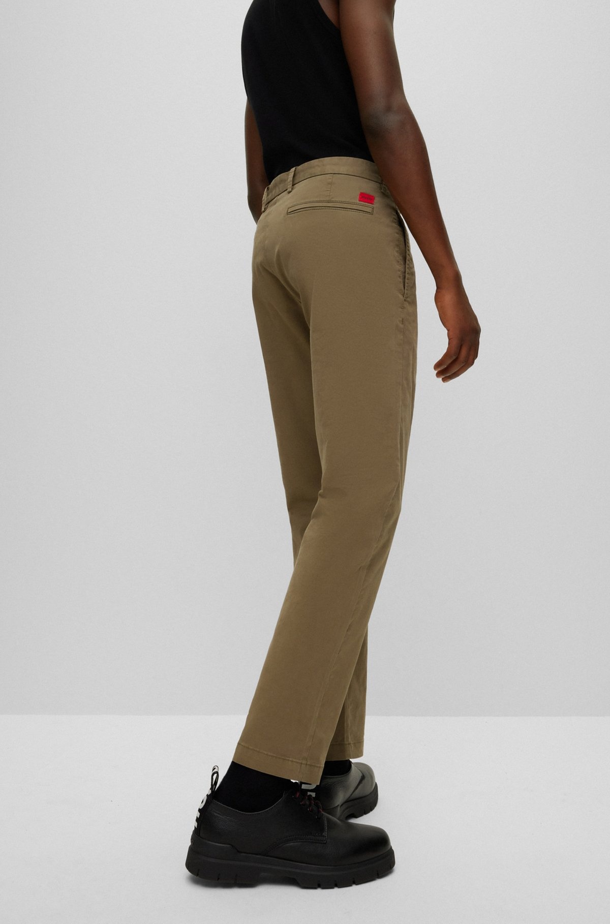 SLIM-FIT TROUSERS IN STRETCH-COTTON GABARDINE - 5